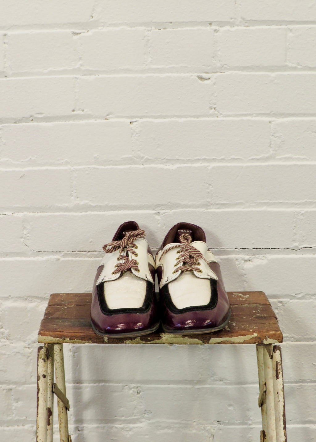 1970s Burgundy Two Tone Lace Up Shoes