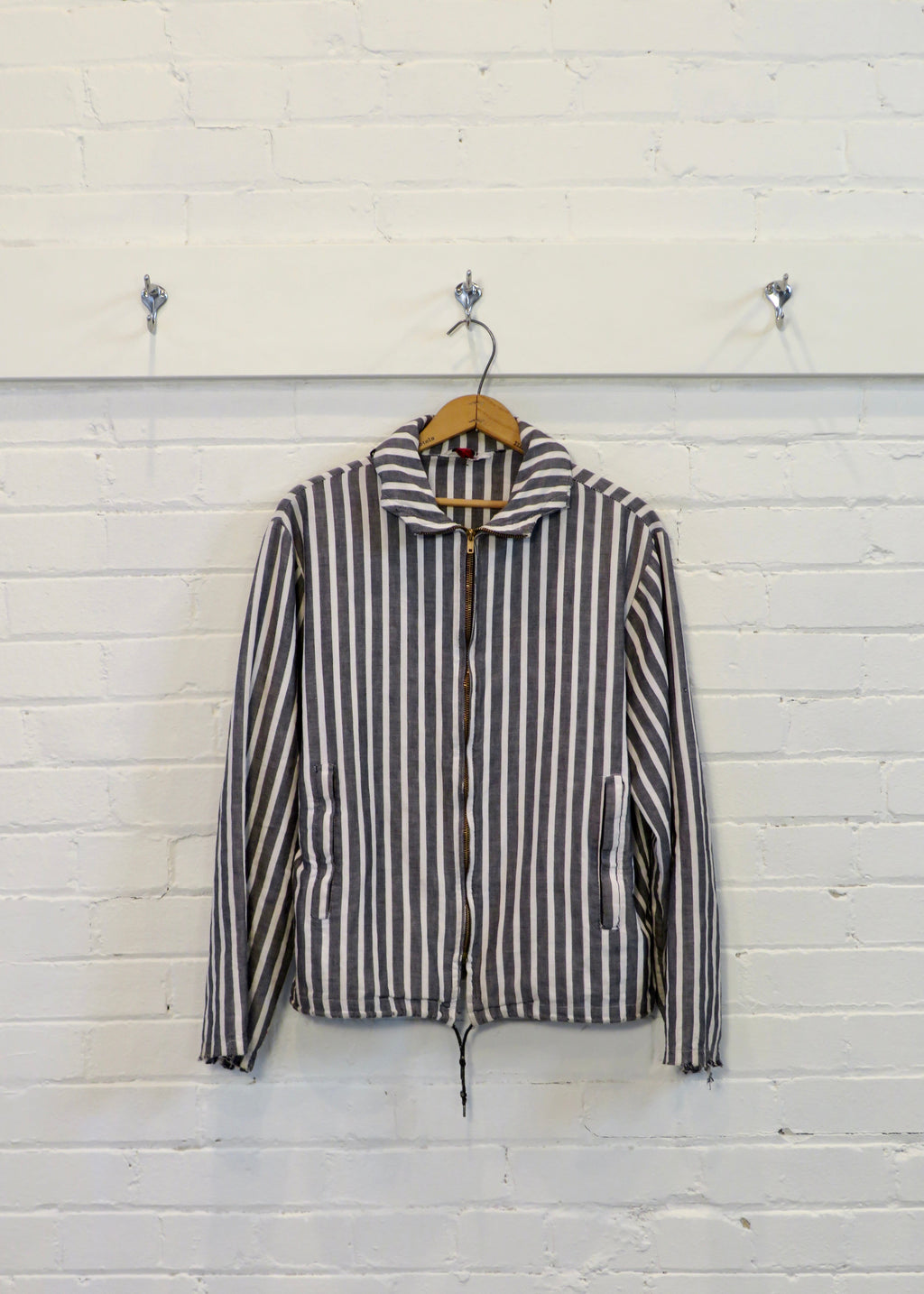 1950s Lightweight Striped Jacket with Packable Hood