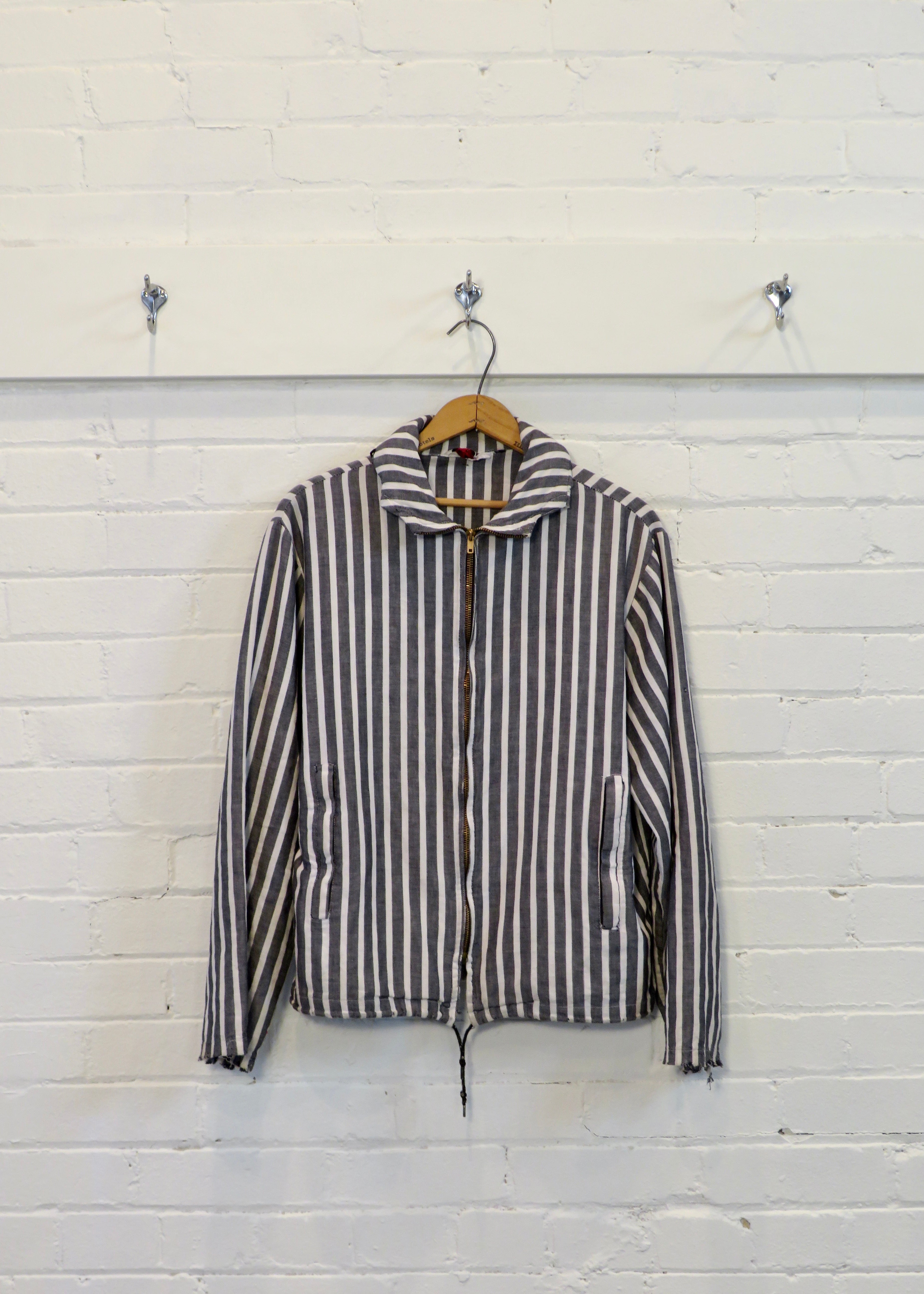 1950s Lightweight Striped Jacket with Packable Hood