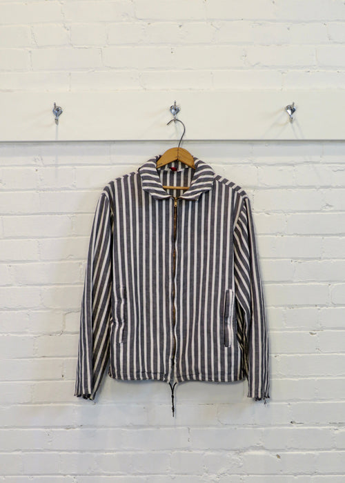 1950s Lightweight Striped Jacket with Packable Hood