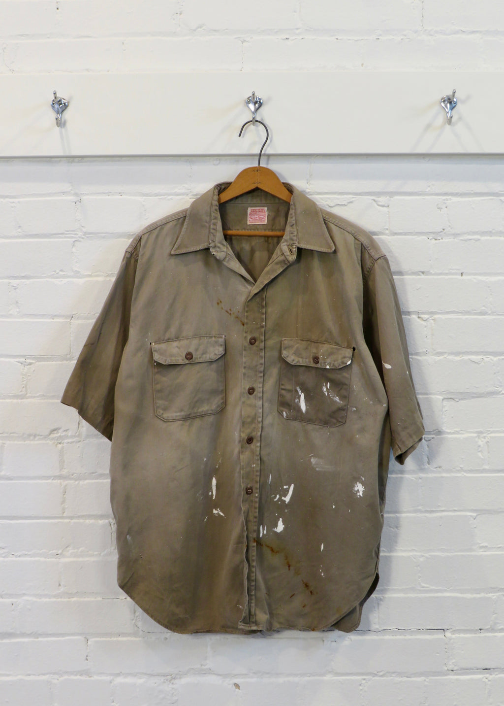 1950s Paint Splattered Short Sleeved Work Shirt