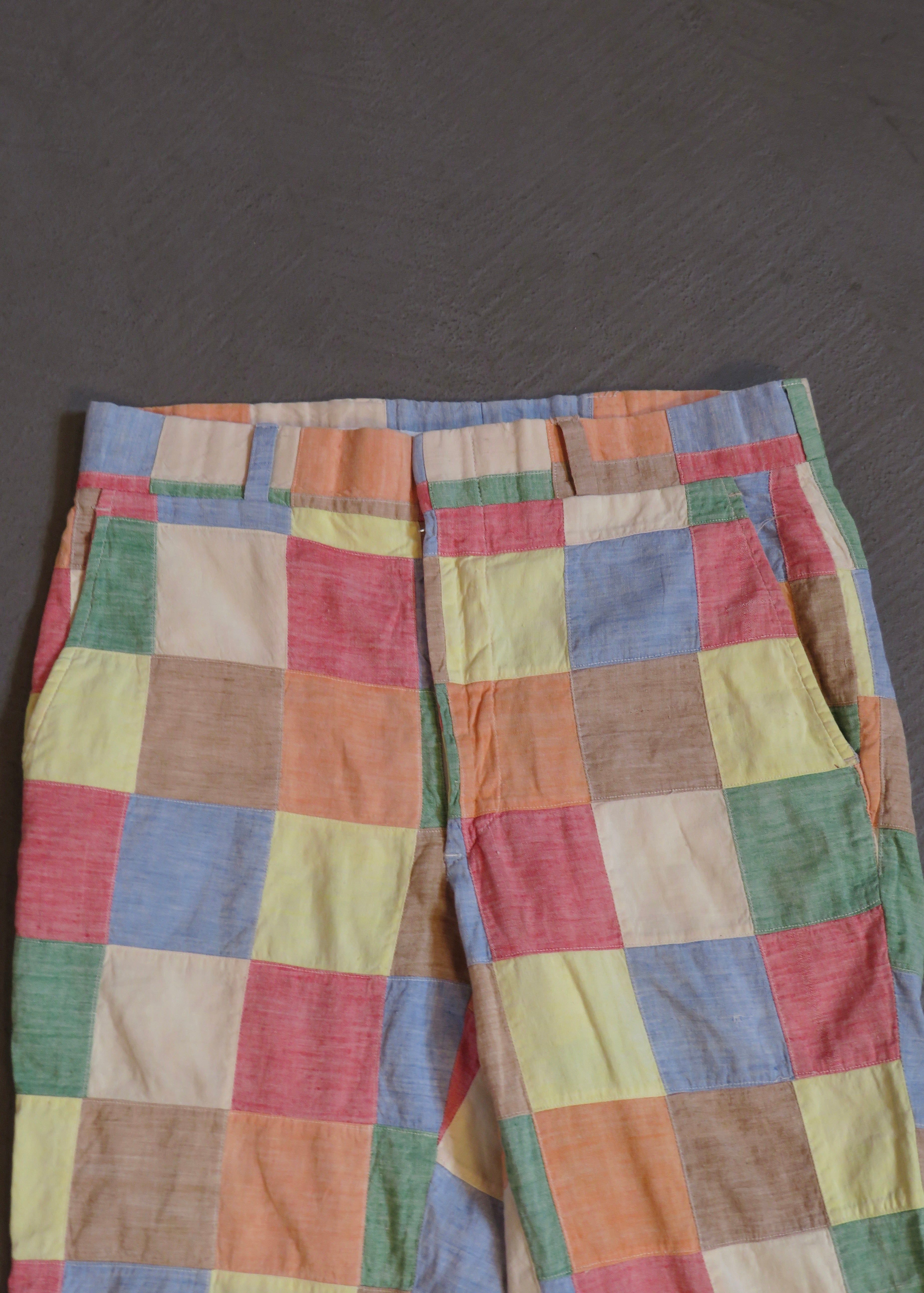 1970s Madras Patchwork Trousers | 33"x28"