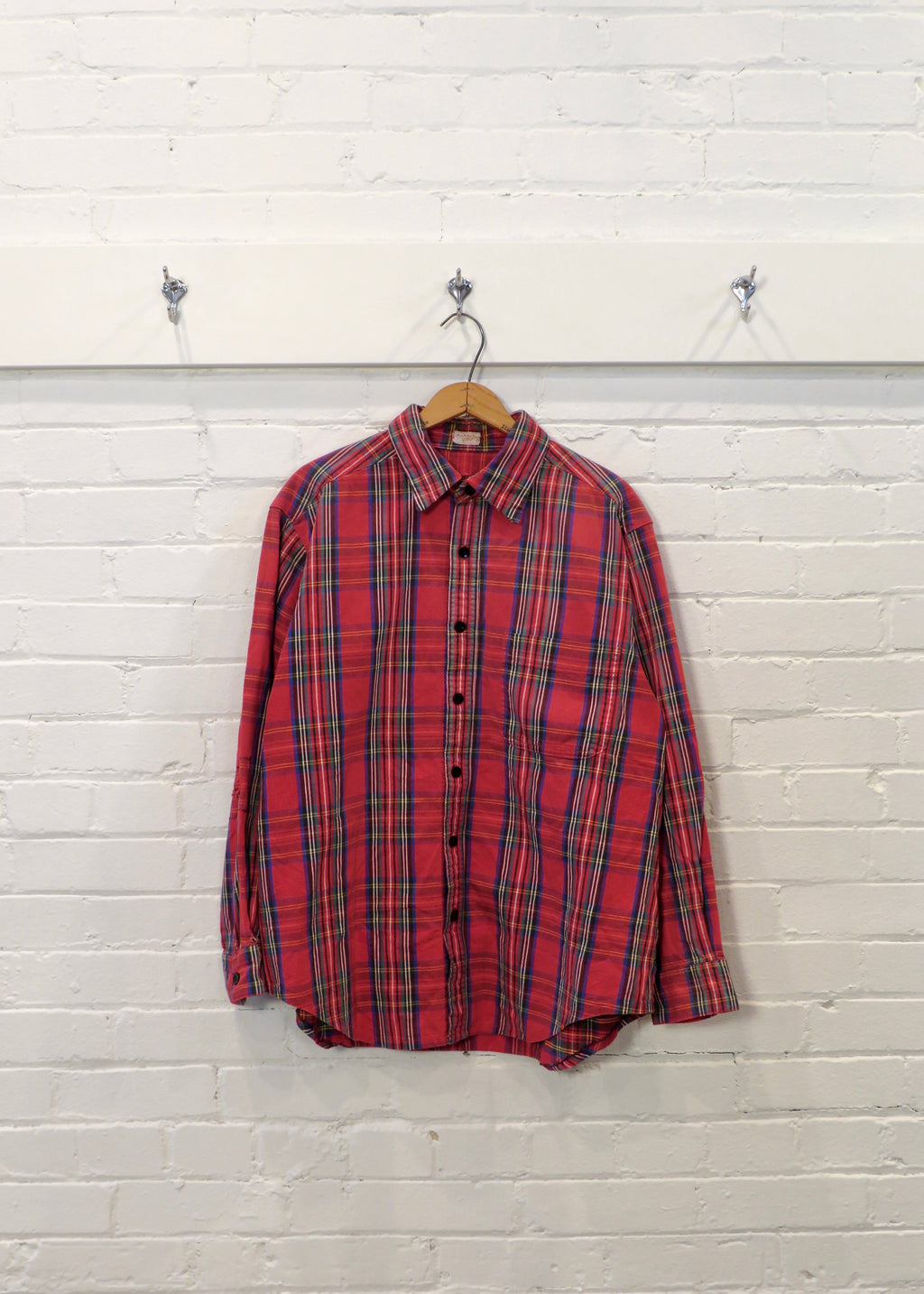 1960s Repaired Woven Cotton Flannel Shirt