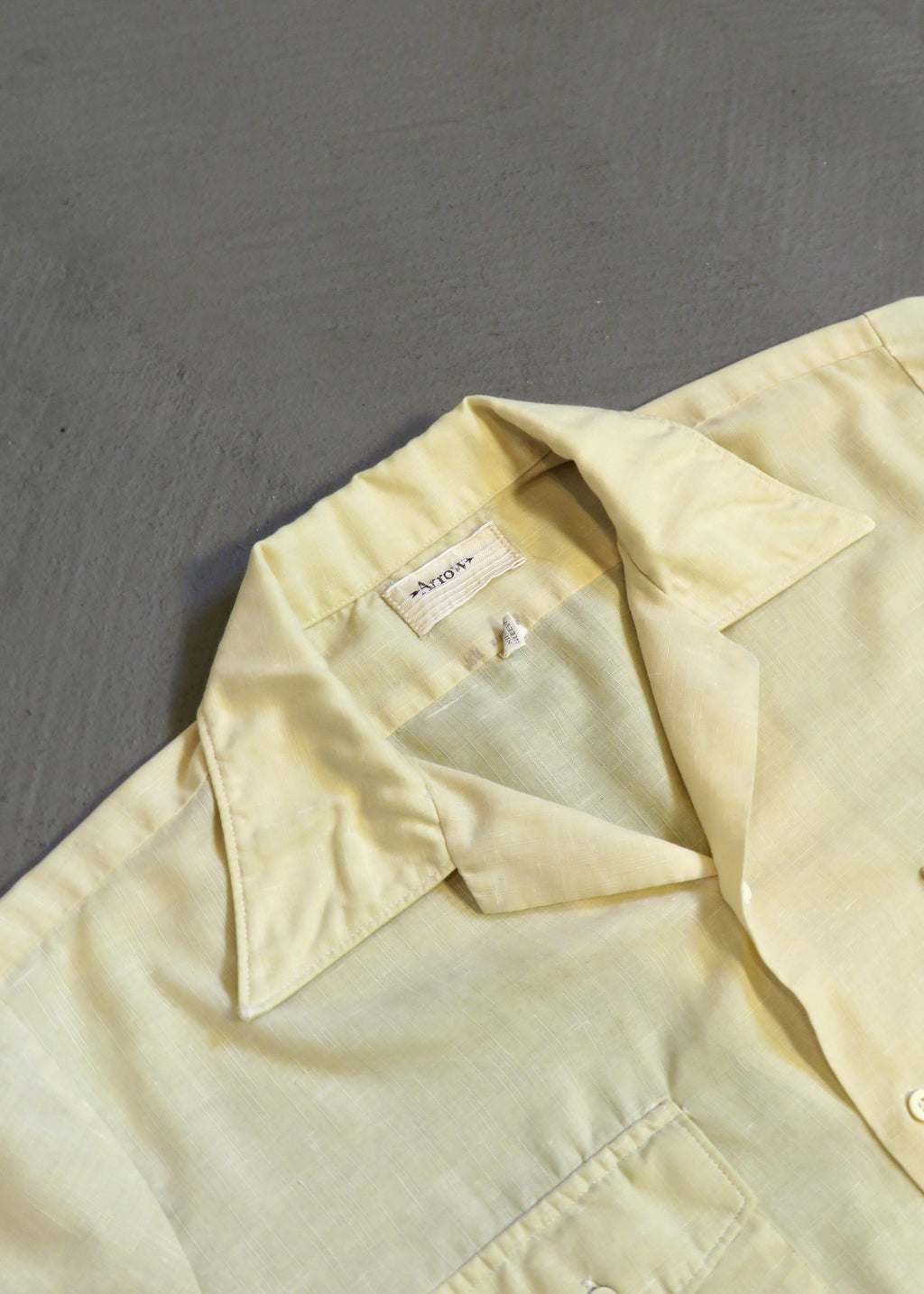 1960s Ecru Textured Camp Collar Shirt