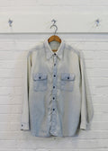 1950s Overalls Faded Chambray Shirt