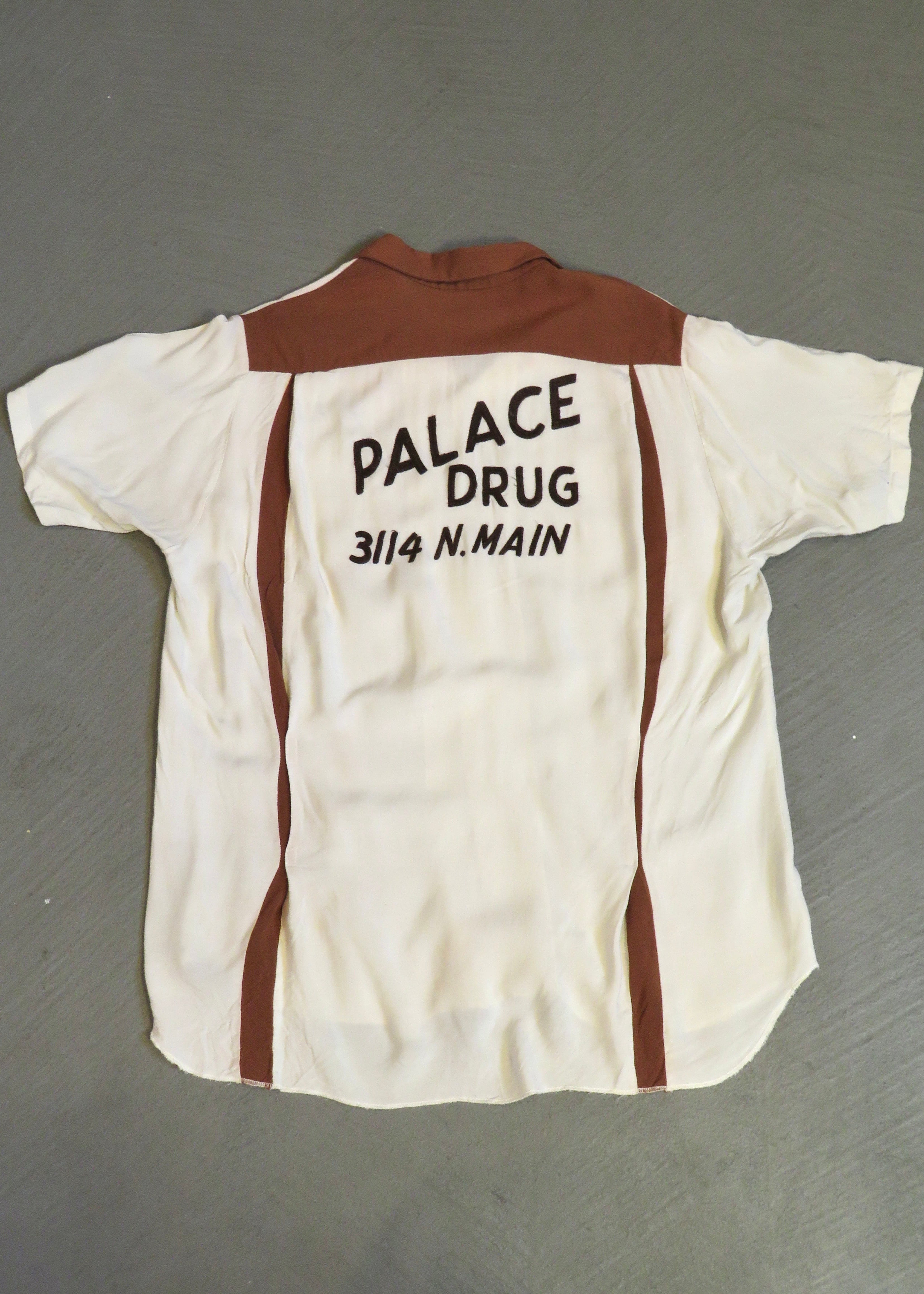 1950s Palace Drug Gabardine Chainstitched Bowling Shirt