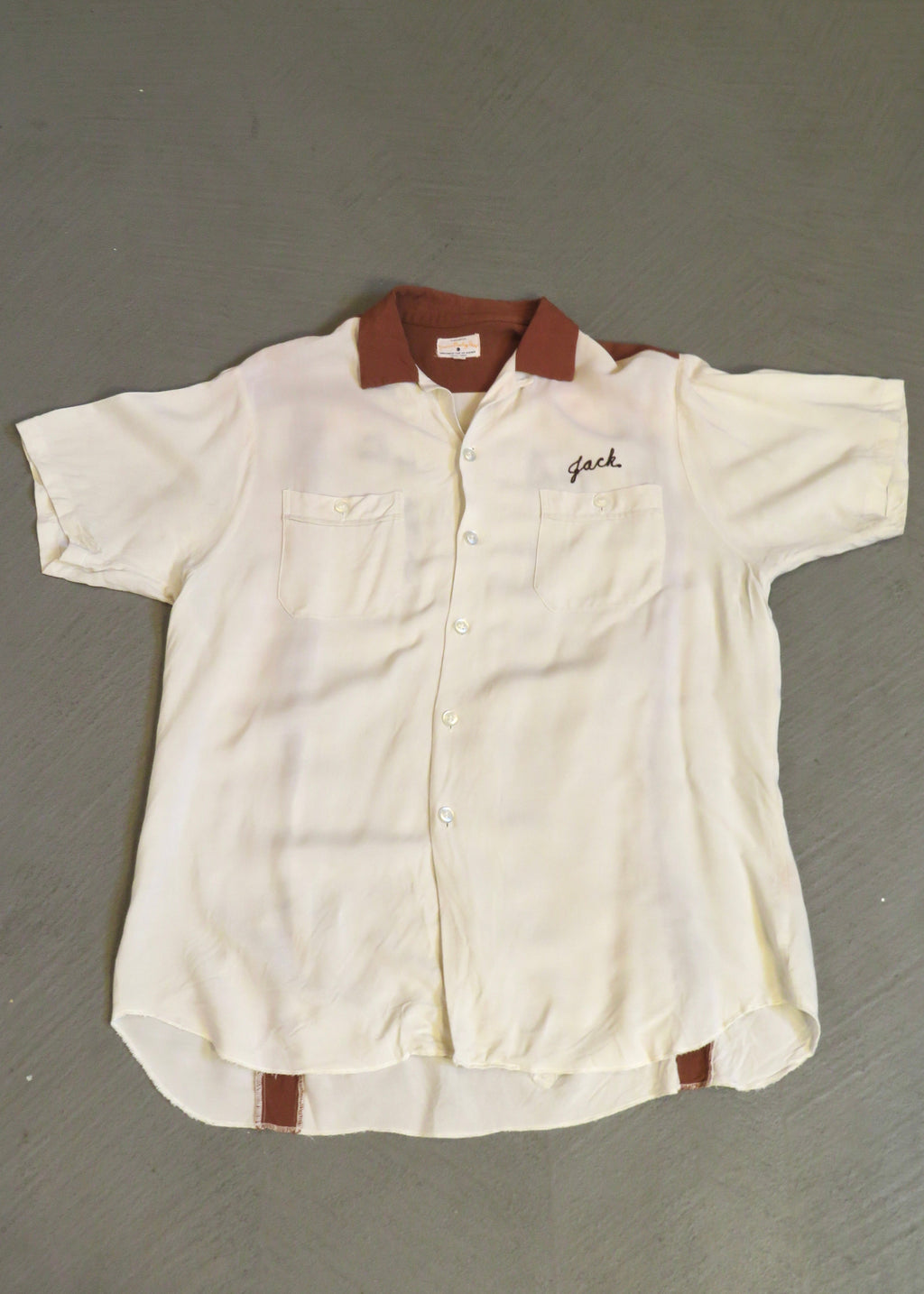 1950s Palace Drug Gabardine Chainstitched Bowling Shirt
