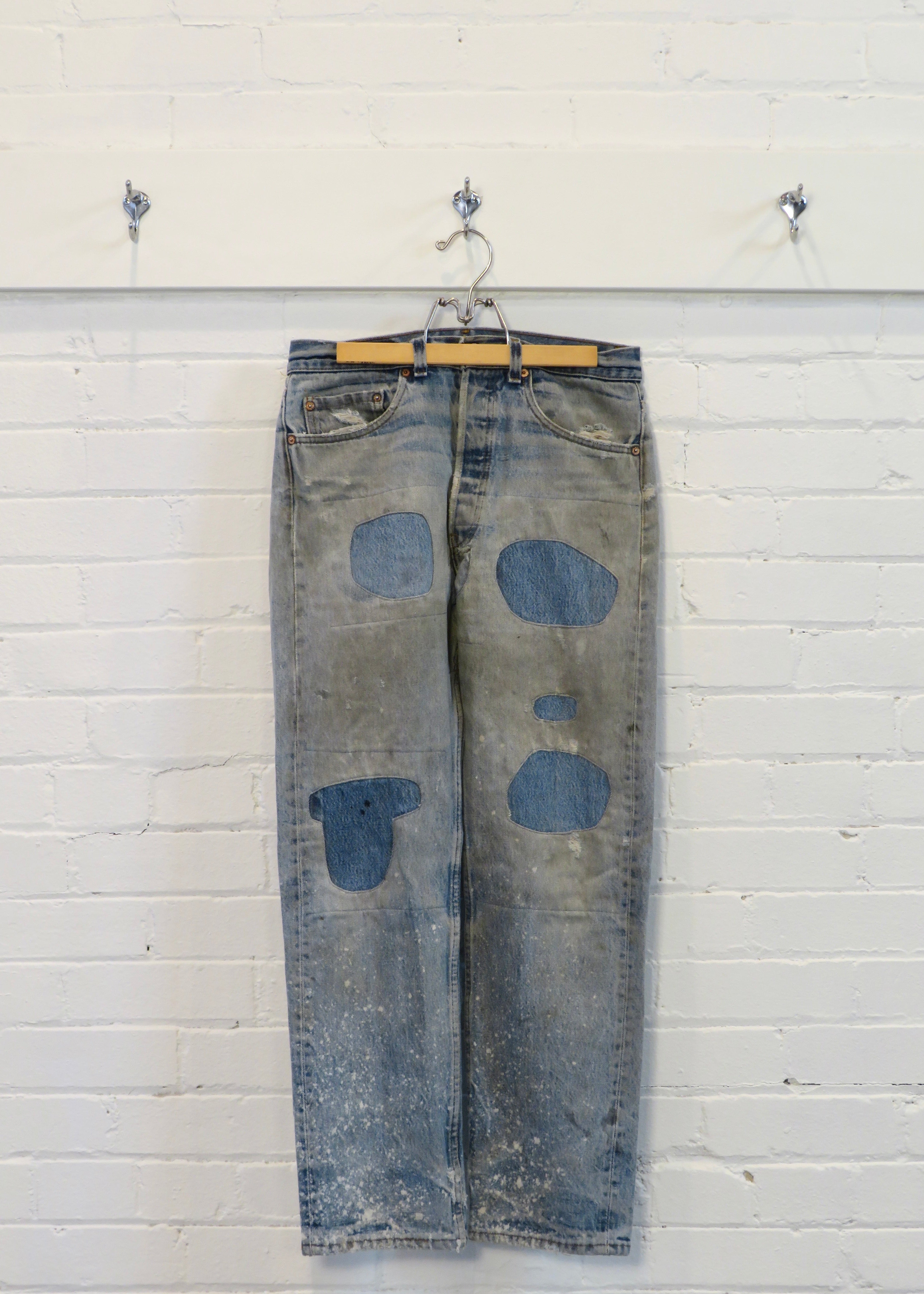Vintage 1990s Levi's 501 Heavily Repaired Jeans made in USA