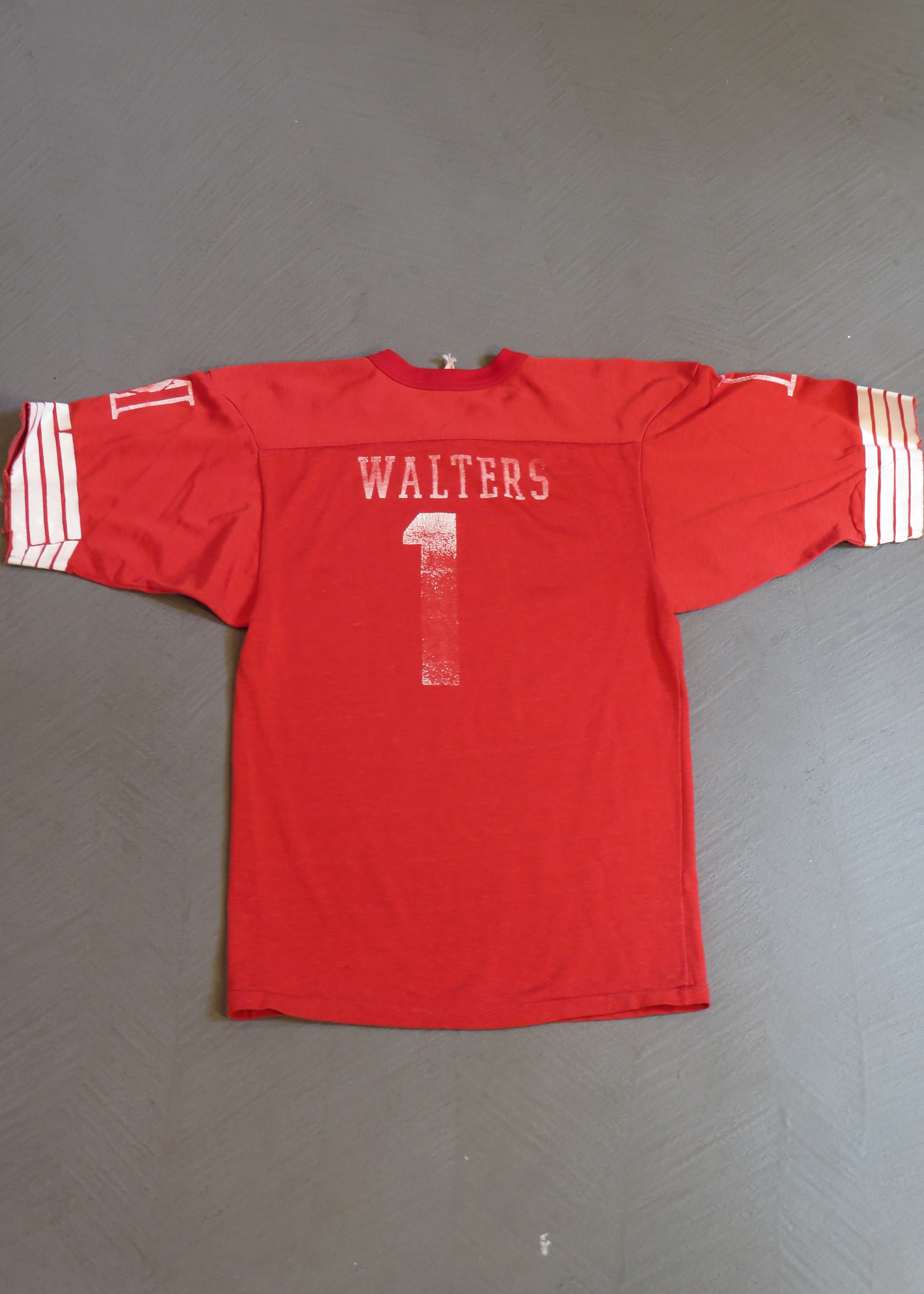 1970s Mohican #1 Nylon Blend Red Football Jersey