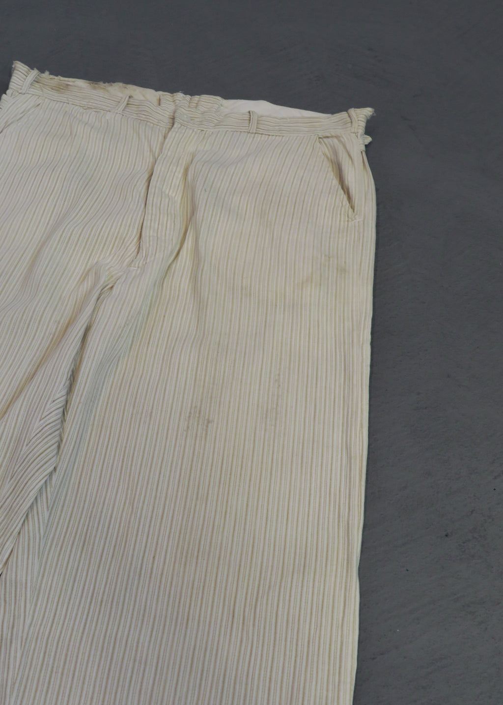 1930s Distressed Corded Side-Buckle Trousers | 33"x30"