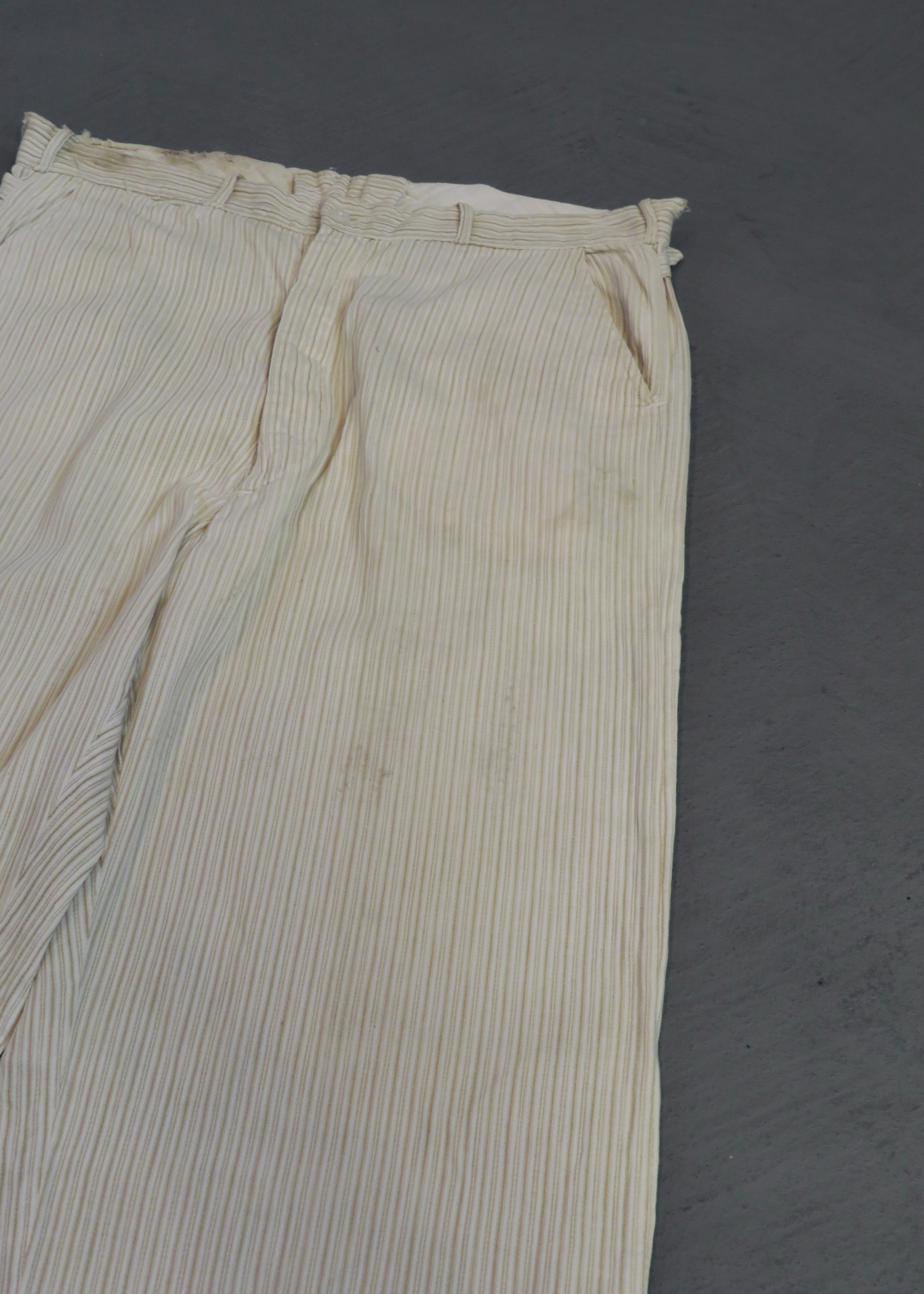 1930s Distressed Corded Side-Buckle Trousers | 33"x30"