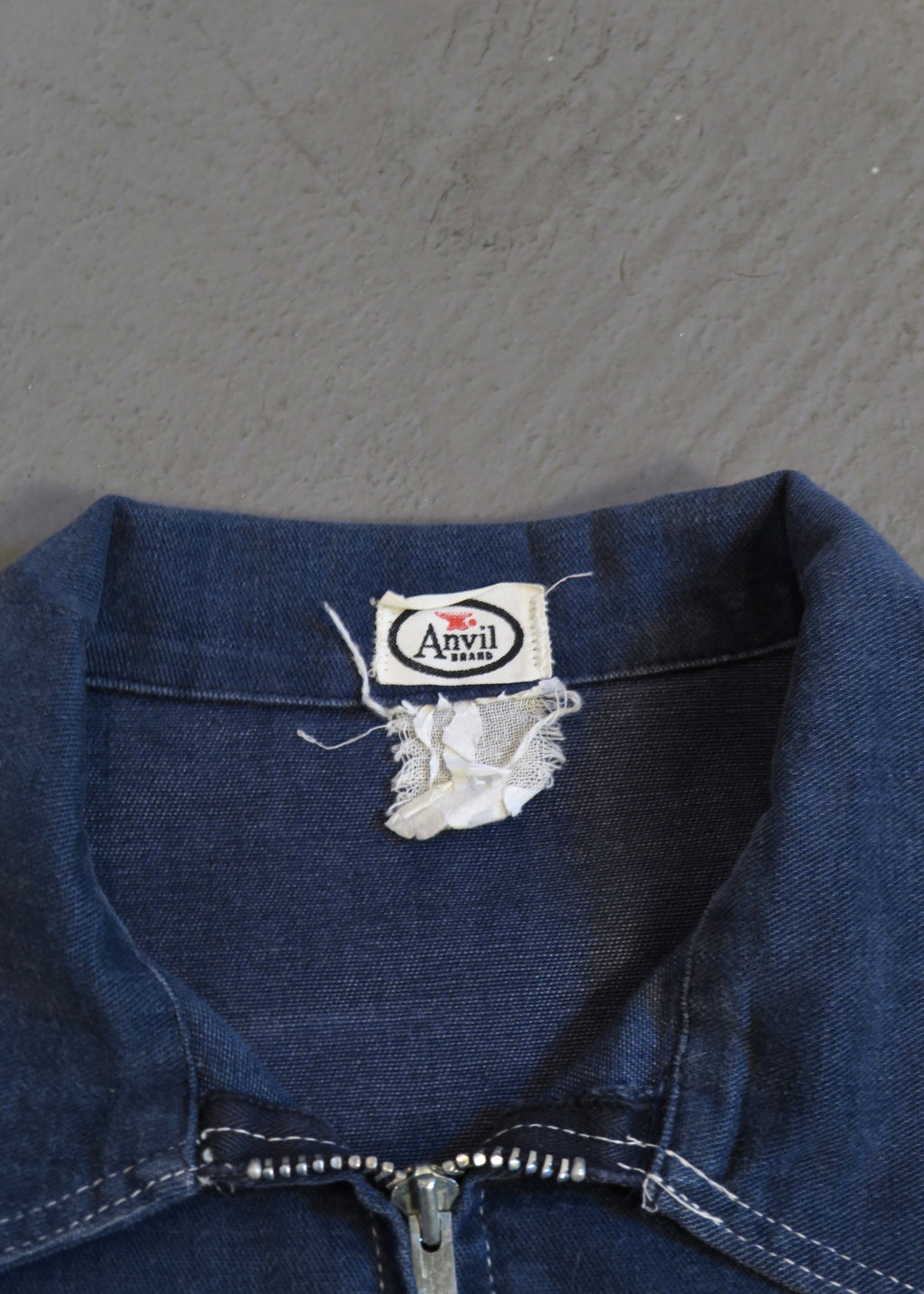 1950s Cropped Navy Moleskin Work Jacket