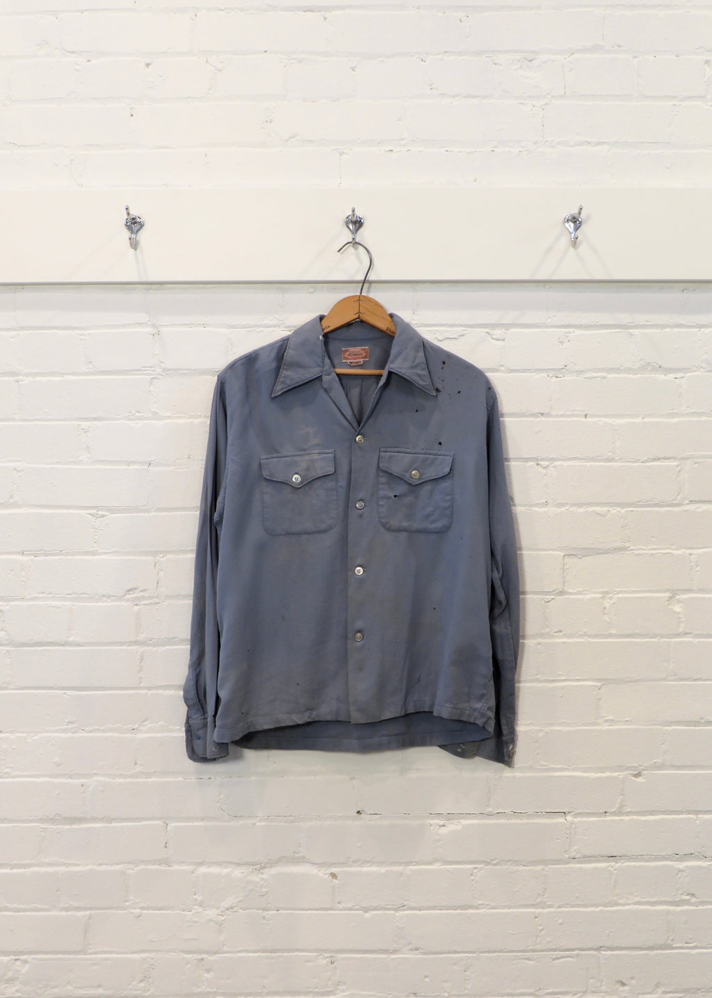 1940s Distressed Wool Cropped Overshirt