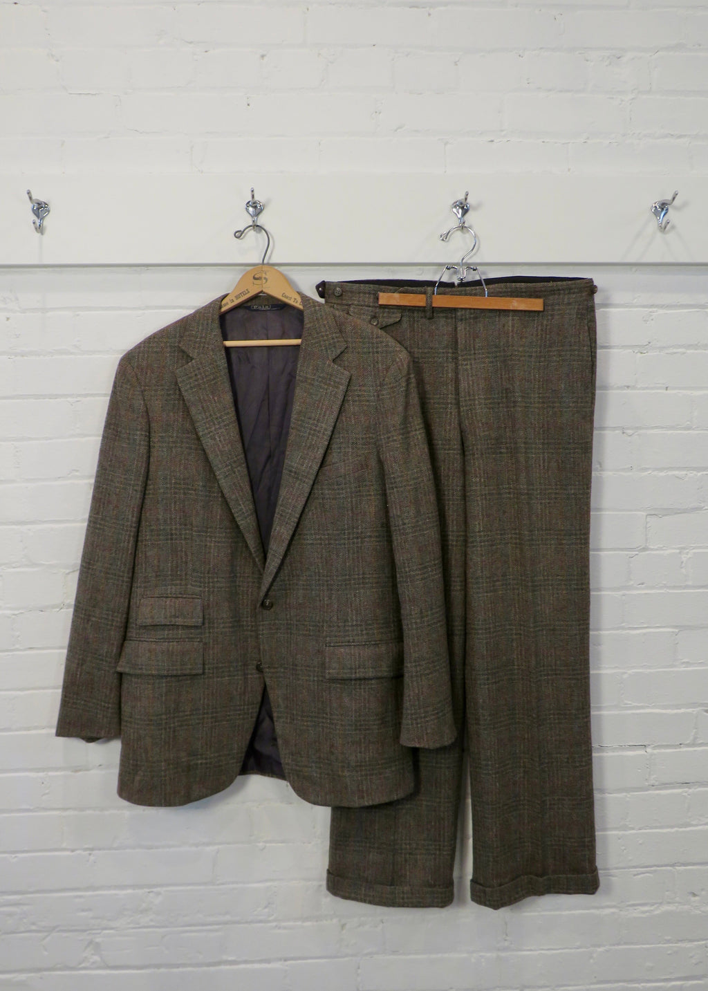 1980s Polo Ralph Lauren Tweed Check Suit