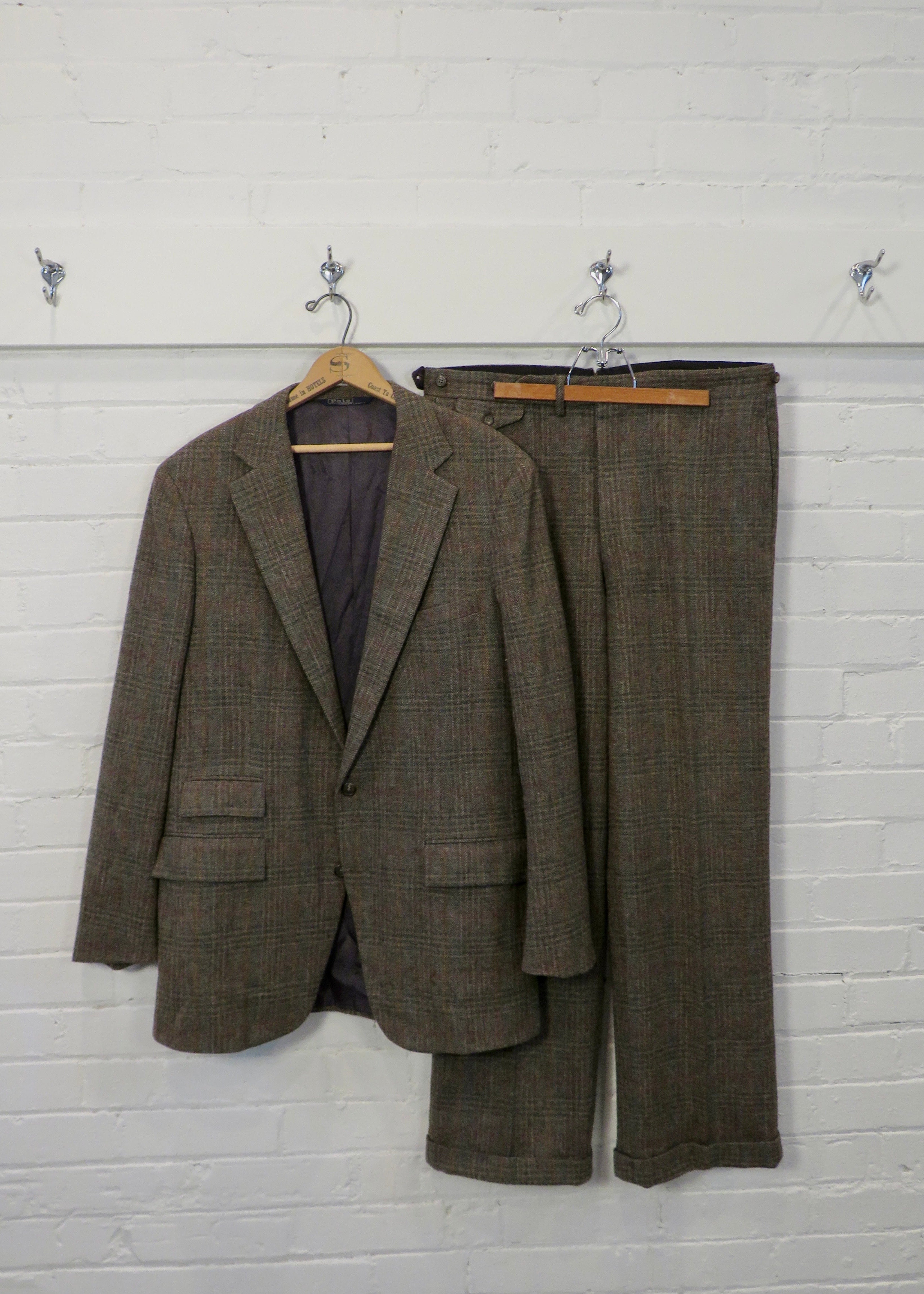 1980s Polo Ralph Lauren Tweed Check Suit