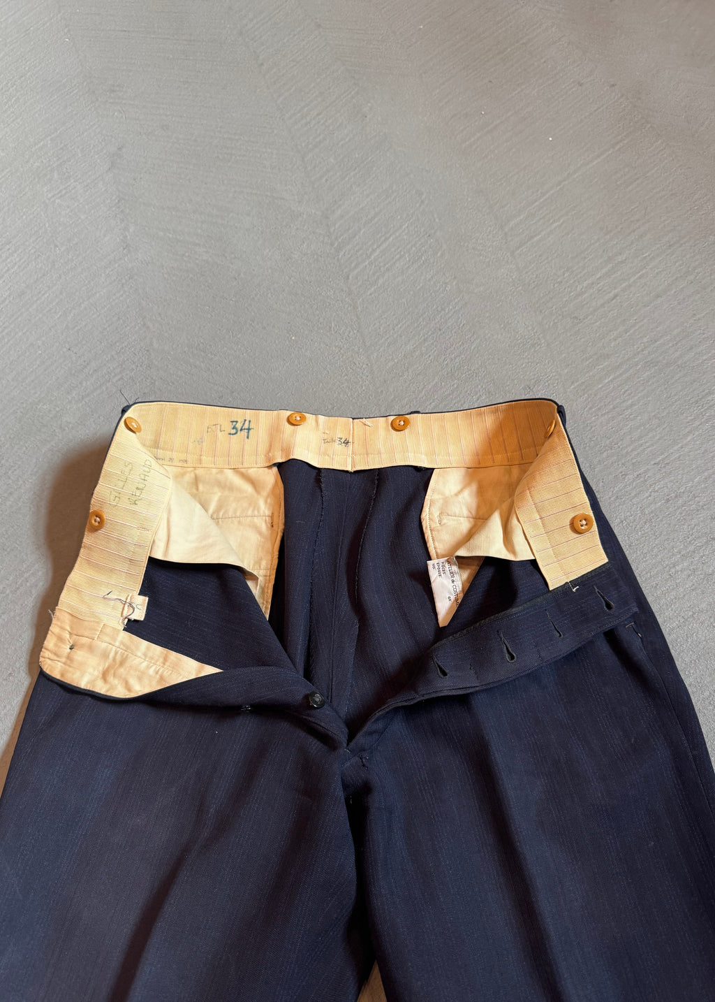 1960s Deep Navy Pinstripe Suit Trousers