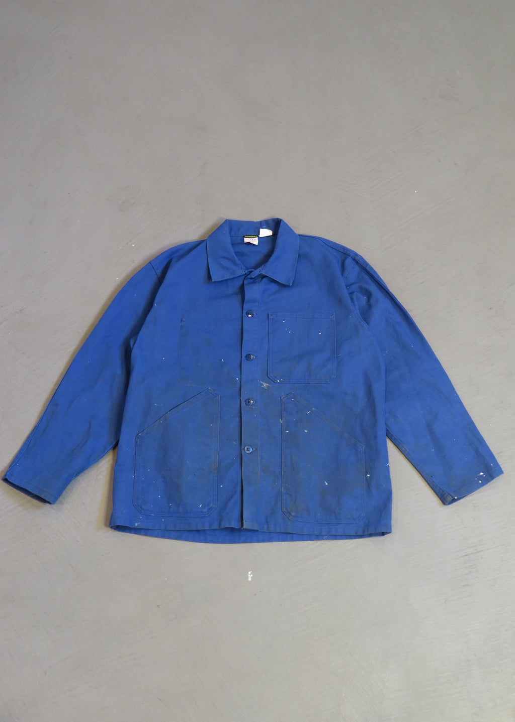 1980s Distressed Blue European Chore Jacket