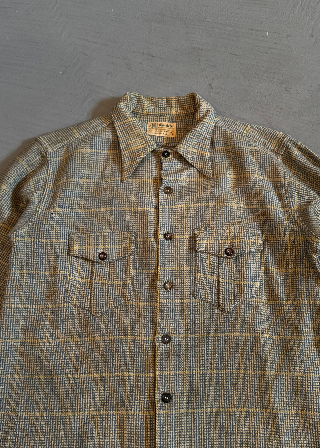 1940s Wool Houndstooth Overshirt