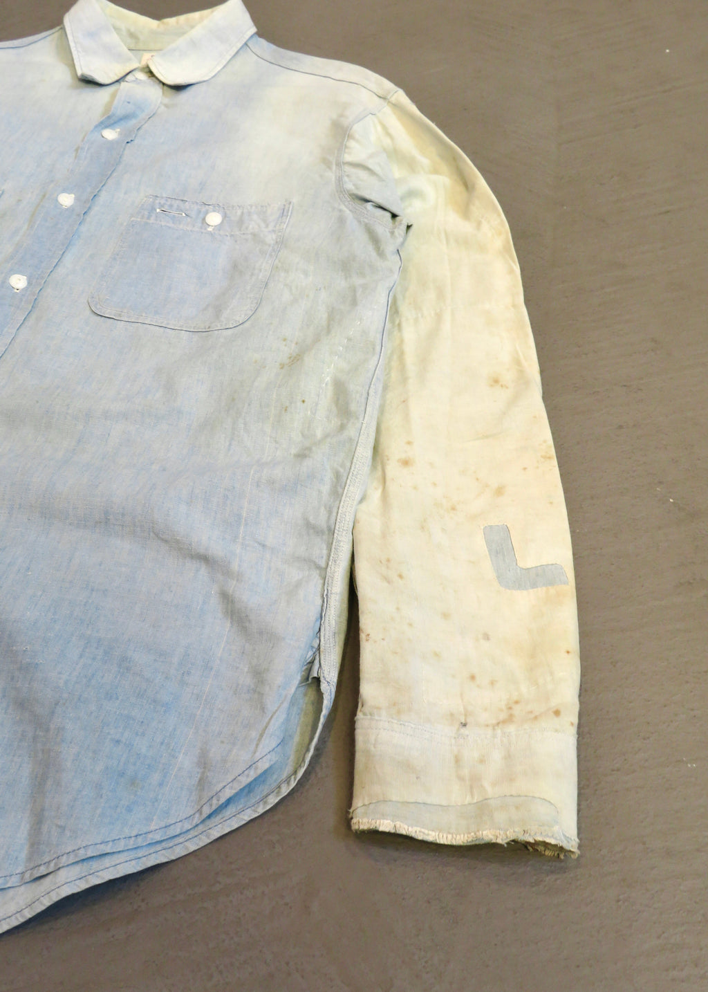 1950s Penneys Ox-Hide Repaired Chambray Shirt