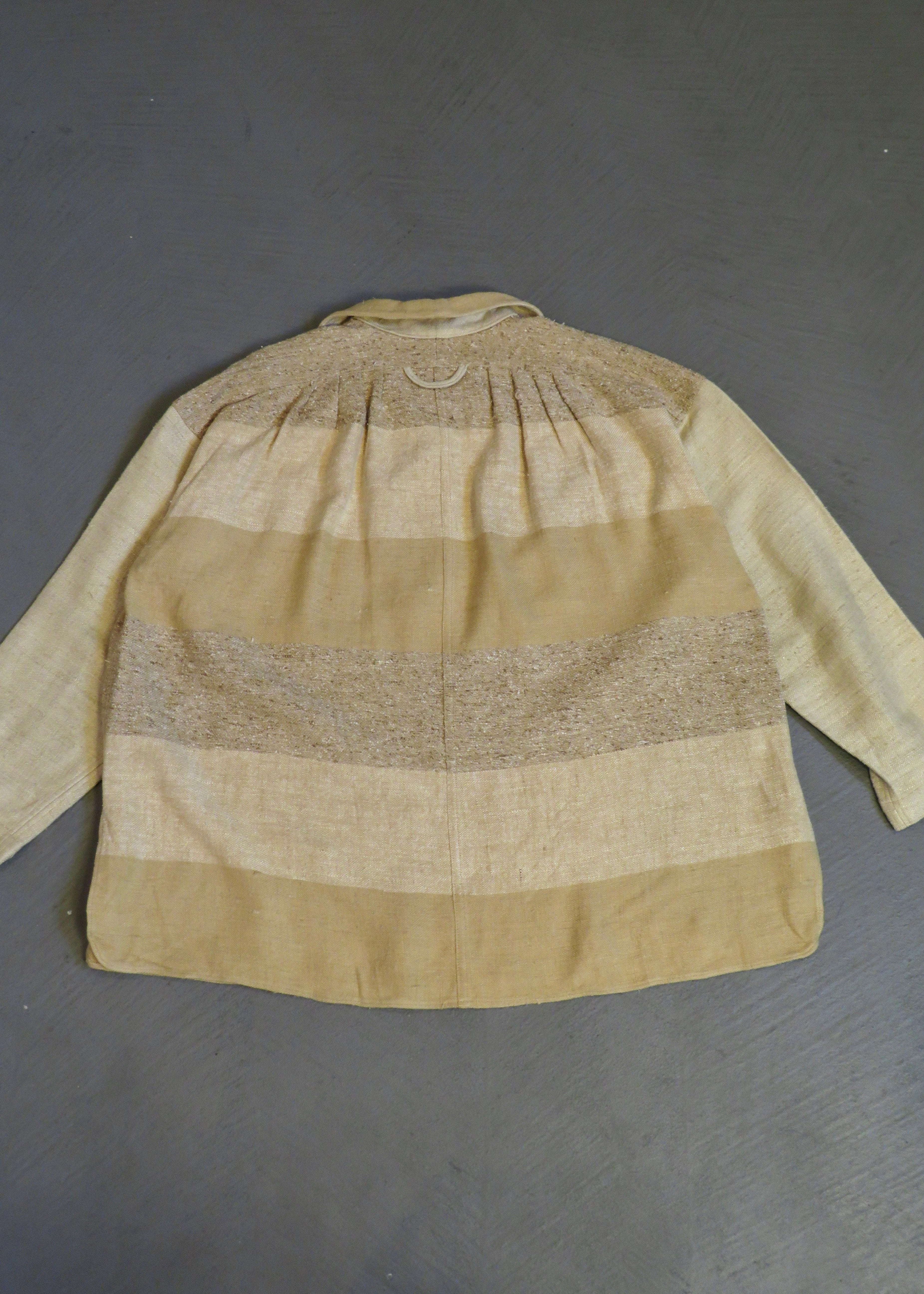 1970s Ko and Co J.C. de Castelbajac Raw Silk Striped Overshirt