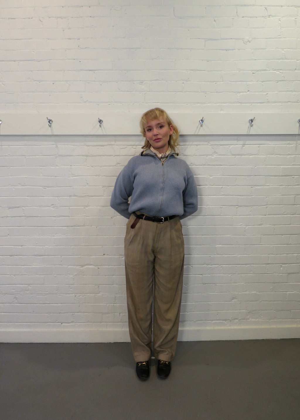 1960s Baby Blue Full Zip Cardigan