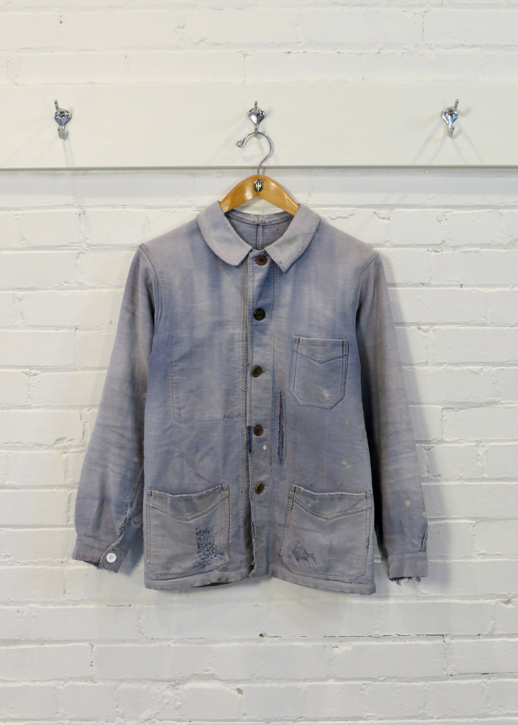 1940s Repaired Moleskin French Chore Jacket