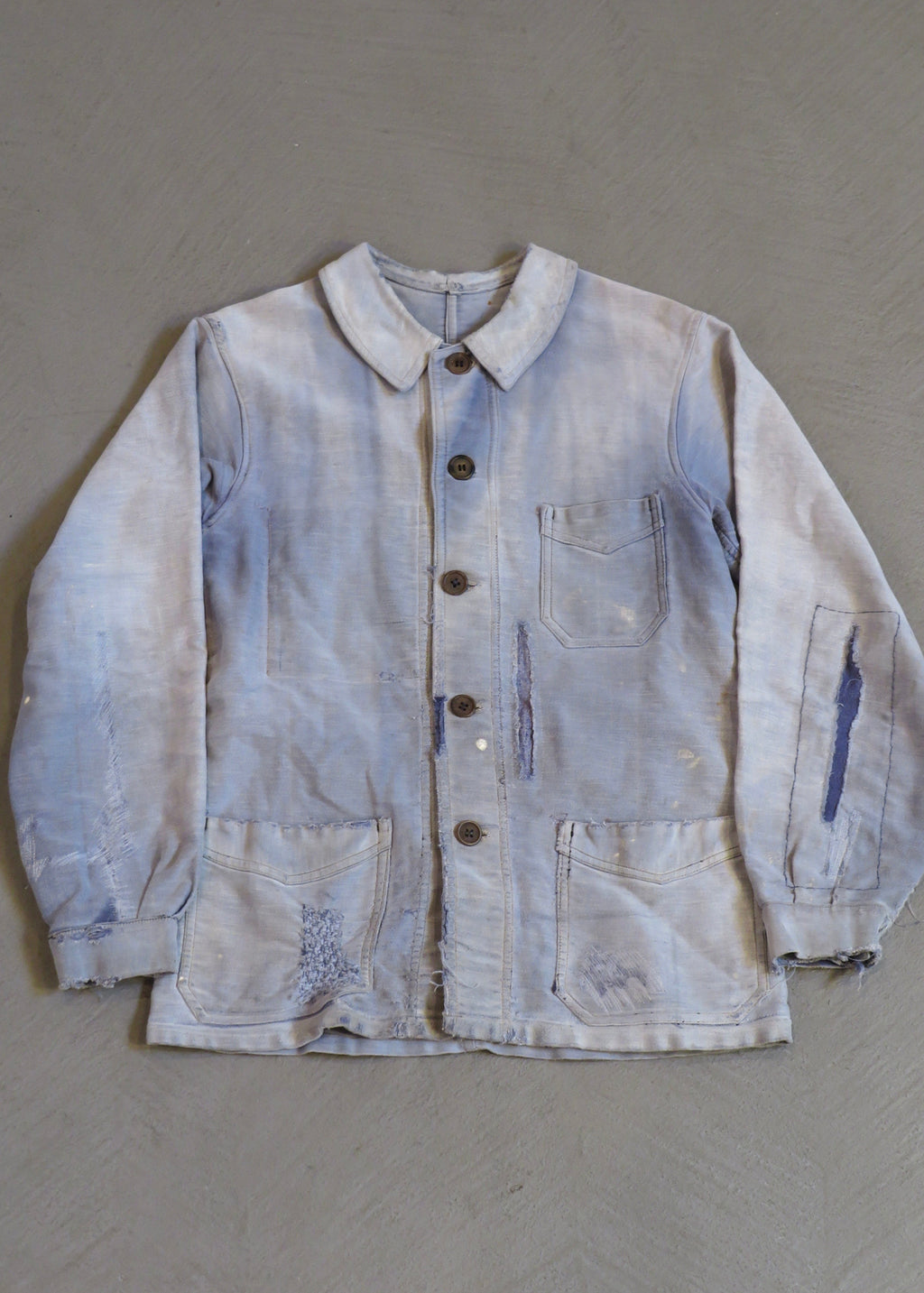 1940s Repaired Moleskin French Chore Jacket