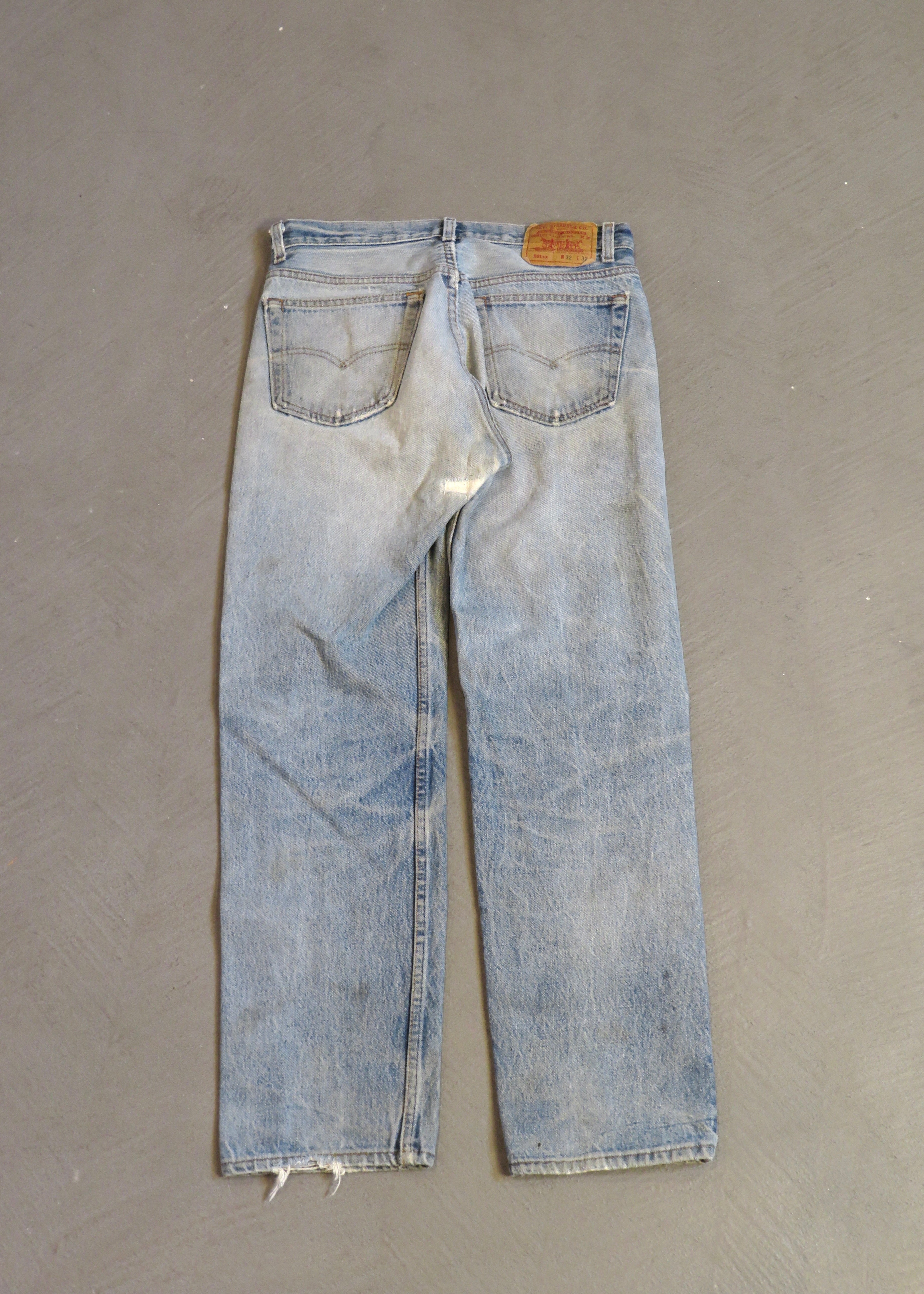 1990s Levi's 501 Repaired Light Wash Jeans