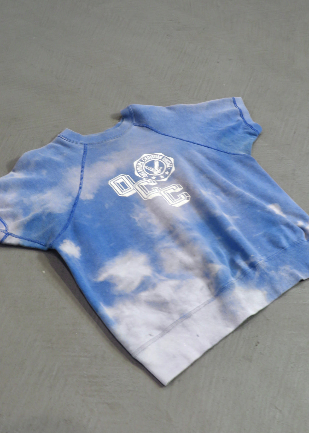 1960s Oklahoma Christian College Sun Faded Short Sleeved Sweatshirt
