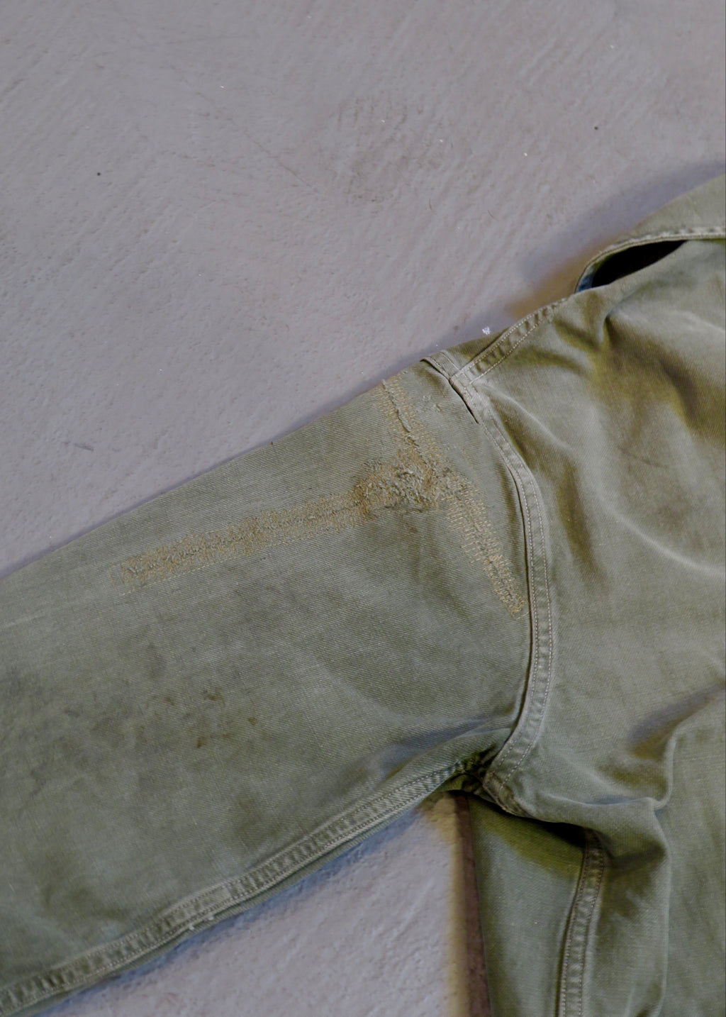 Vintage 1960s French Military Olive Green Chore Jacket