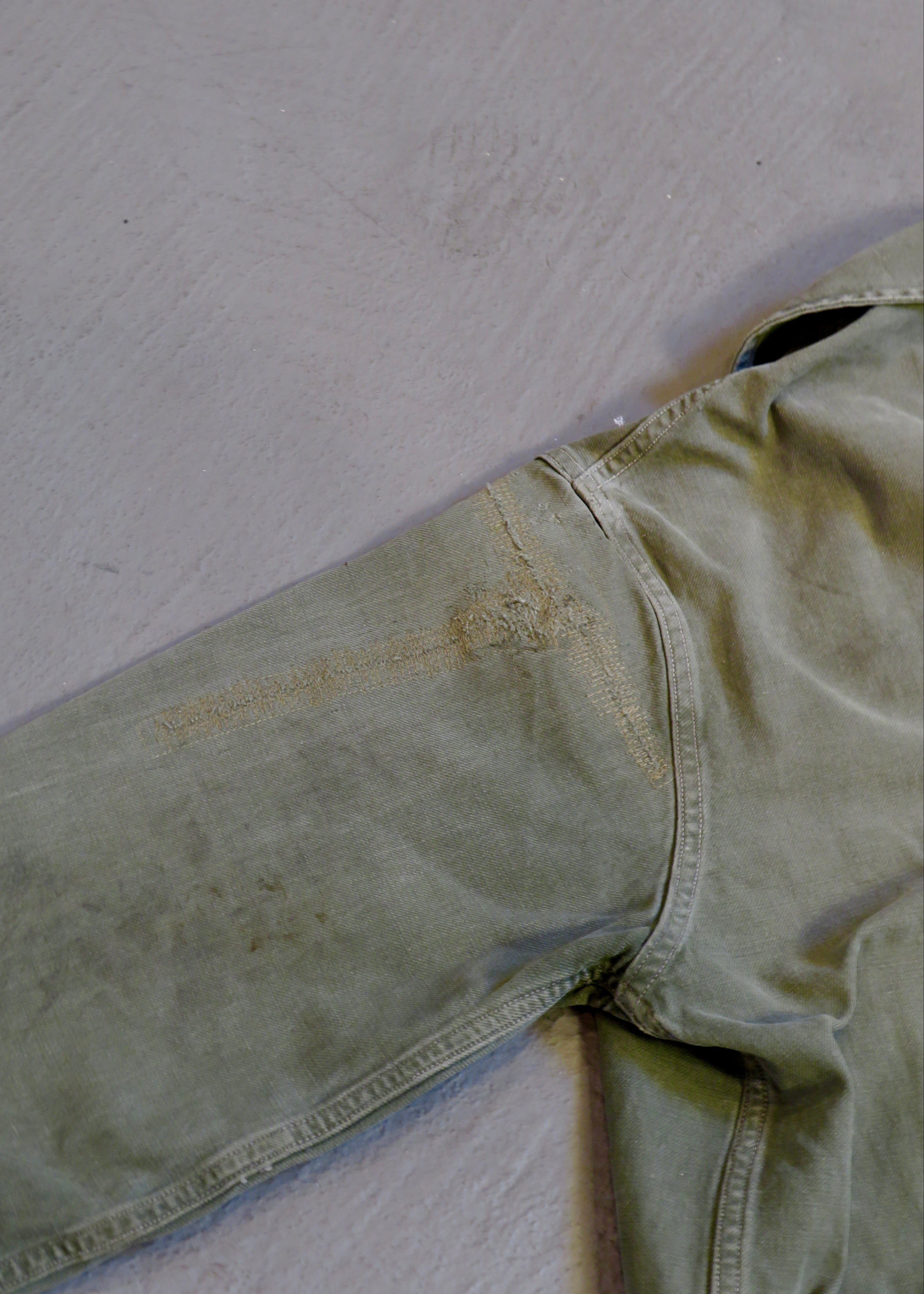 Vintage 1960s French Military Olive Green Chore Jacket