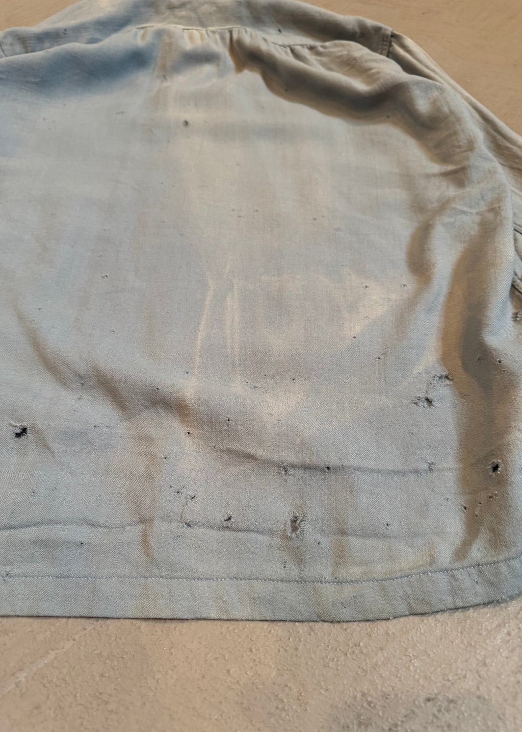 1940s Distressed Wool Cropped Overshirt