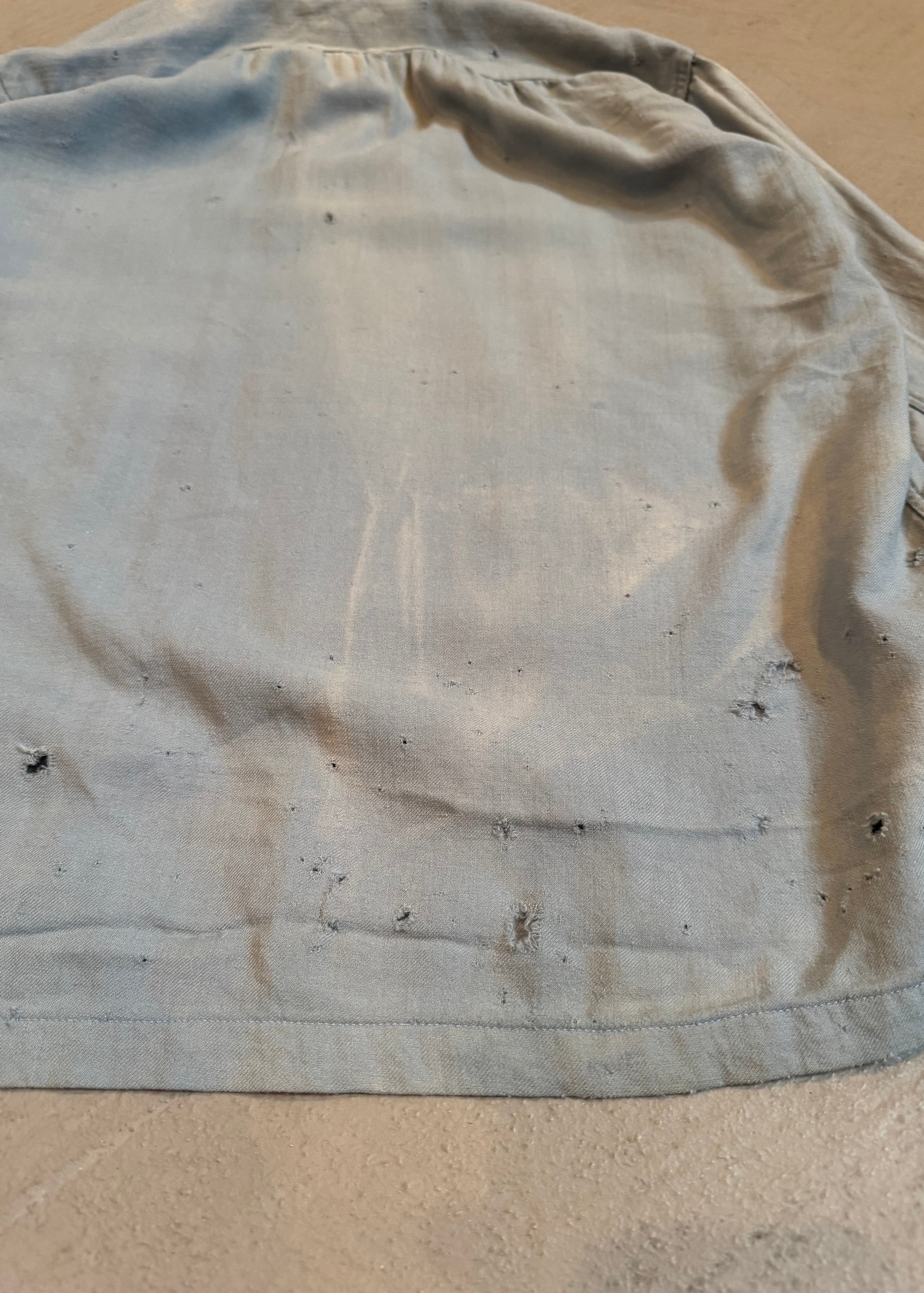 1940s Distressed Wool Cropped Overshirt