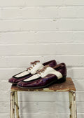 1970s Burgundy Two Tone Lace Up Shoes