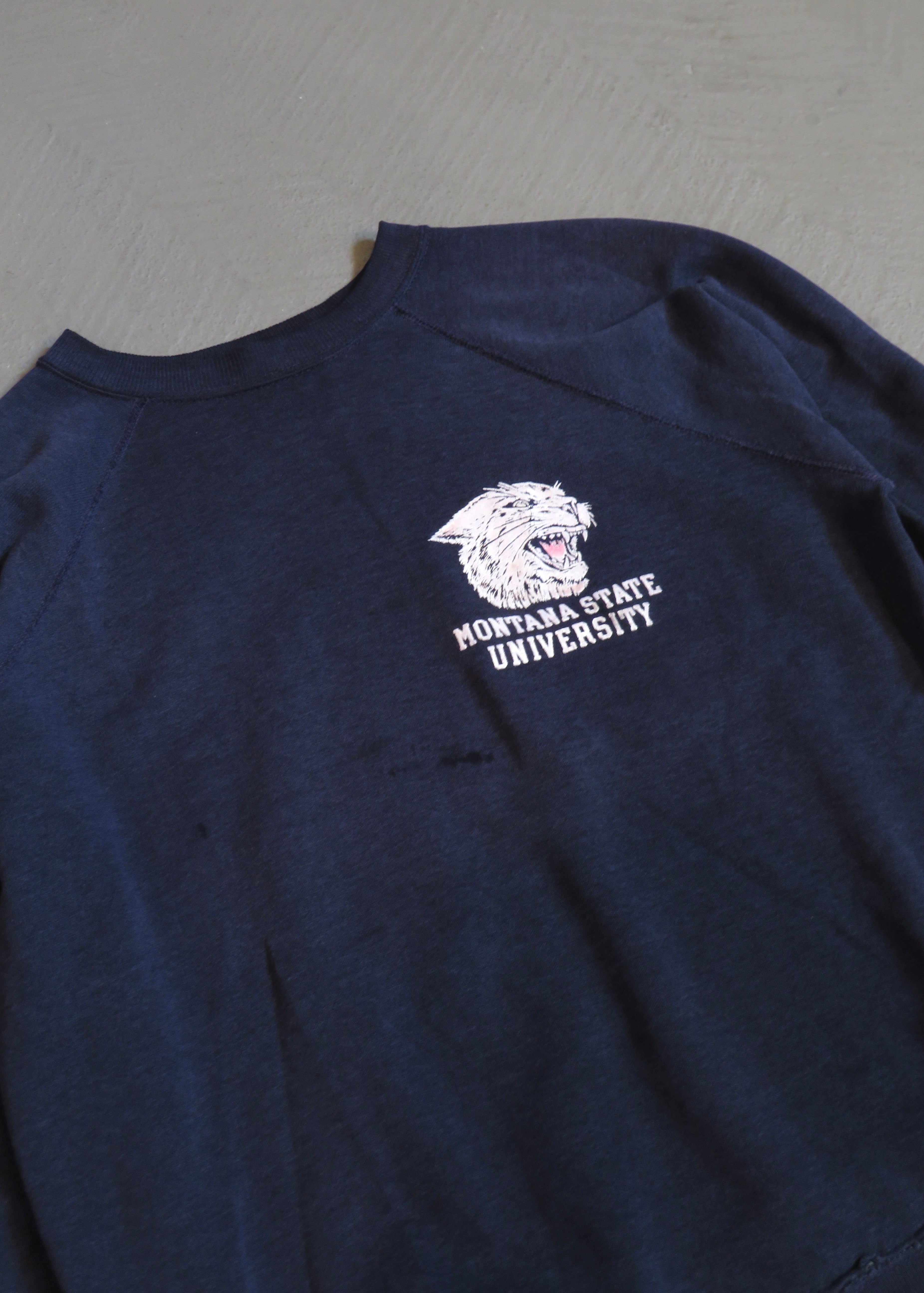 1980s Montana State Bobcats Felt Logo Sweatshirt