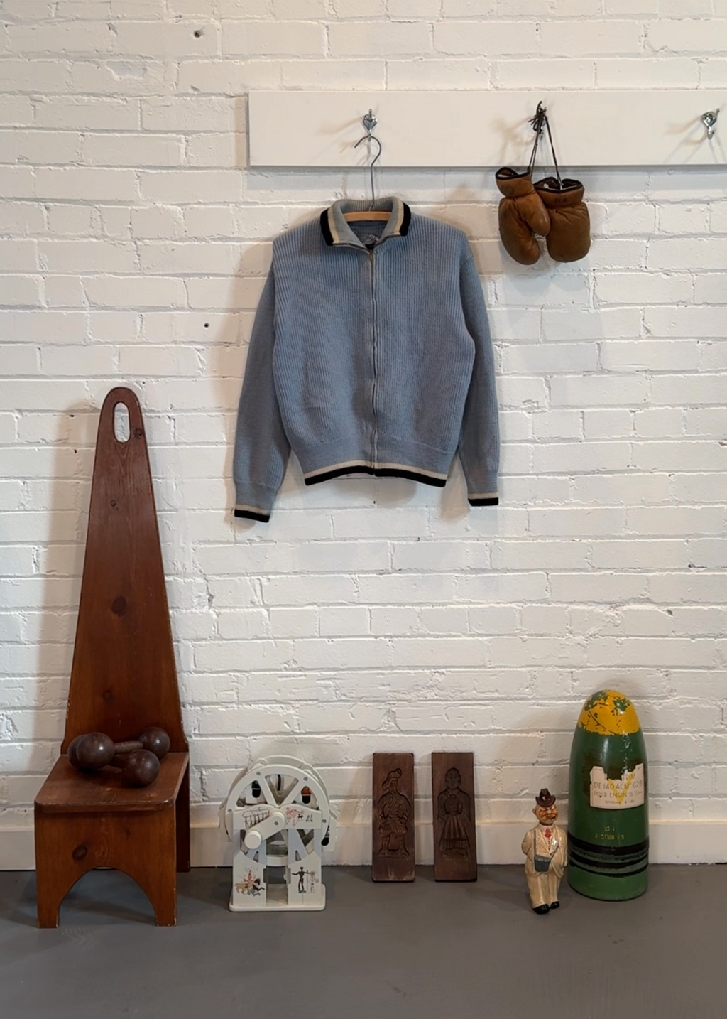 1960s Baby Blue Full Zip Cardigan