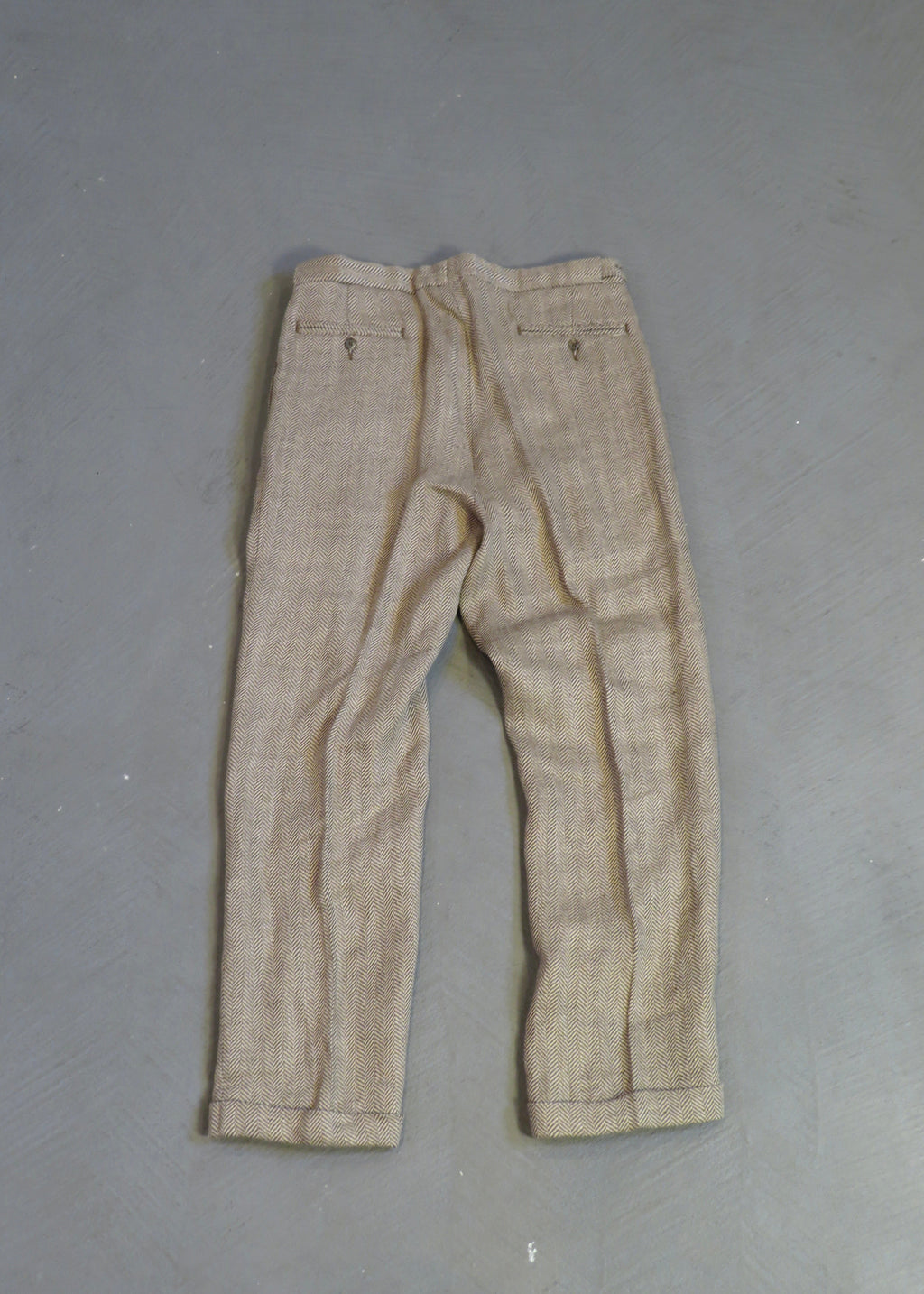 1980s Polo Ralph Lauren Linen Herringbone Trousers