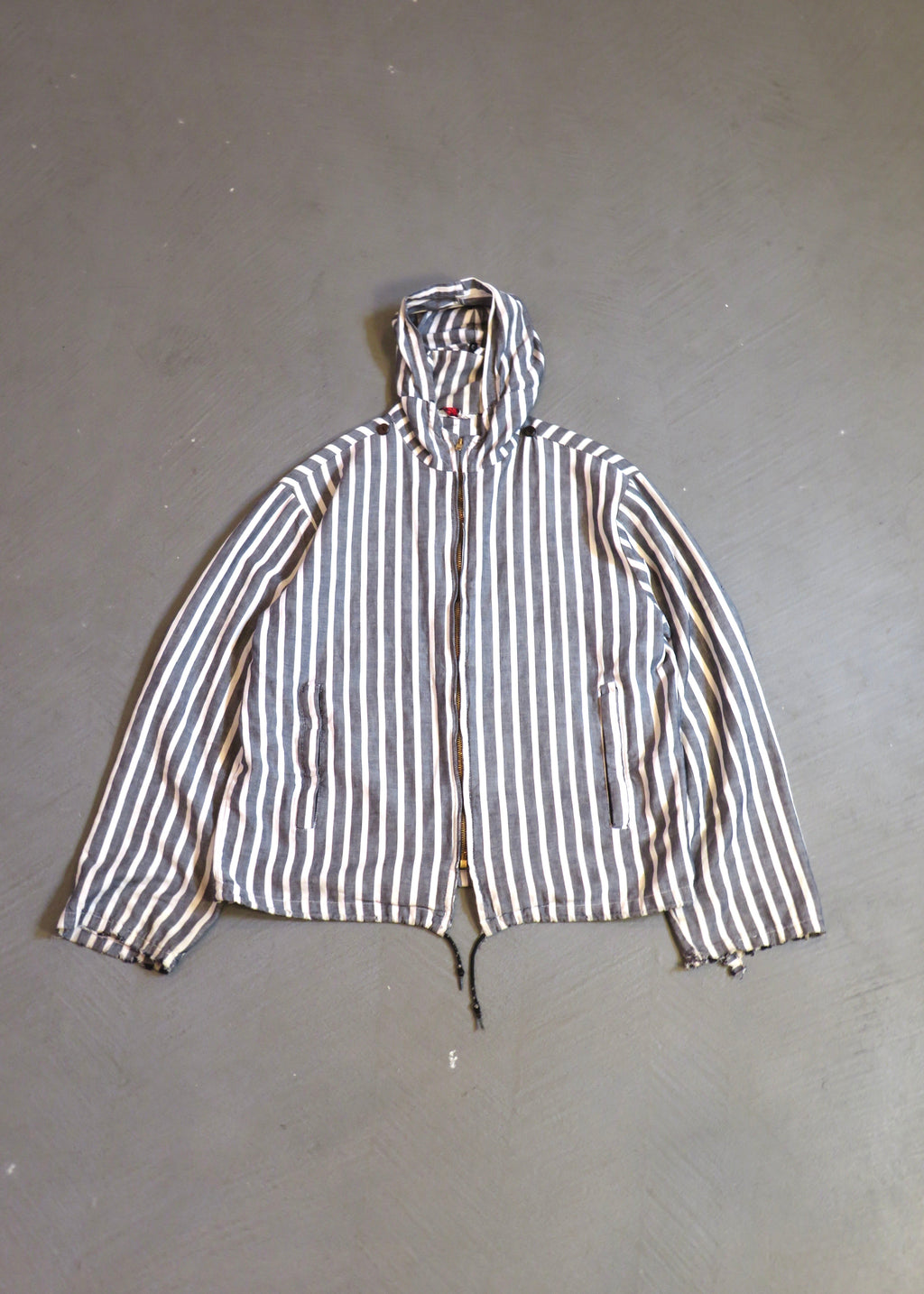 1950s Lightweight Striped Jacket with Packable Hood
