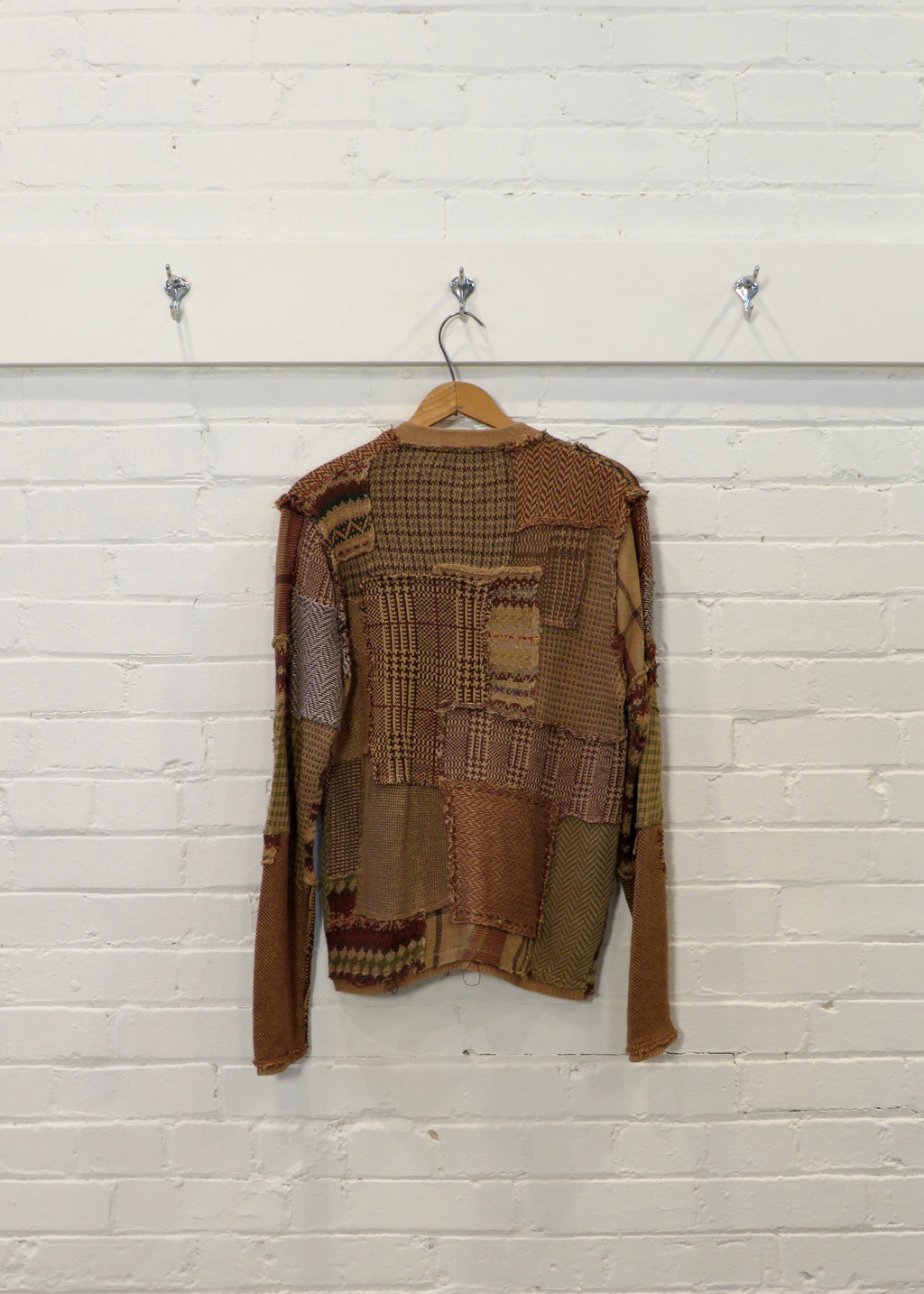1990s Polo Ralph Lauren Patchwork Suiting Cardigan