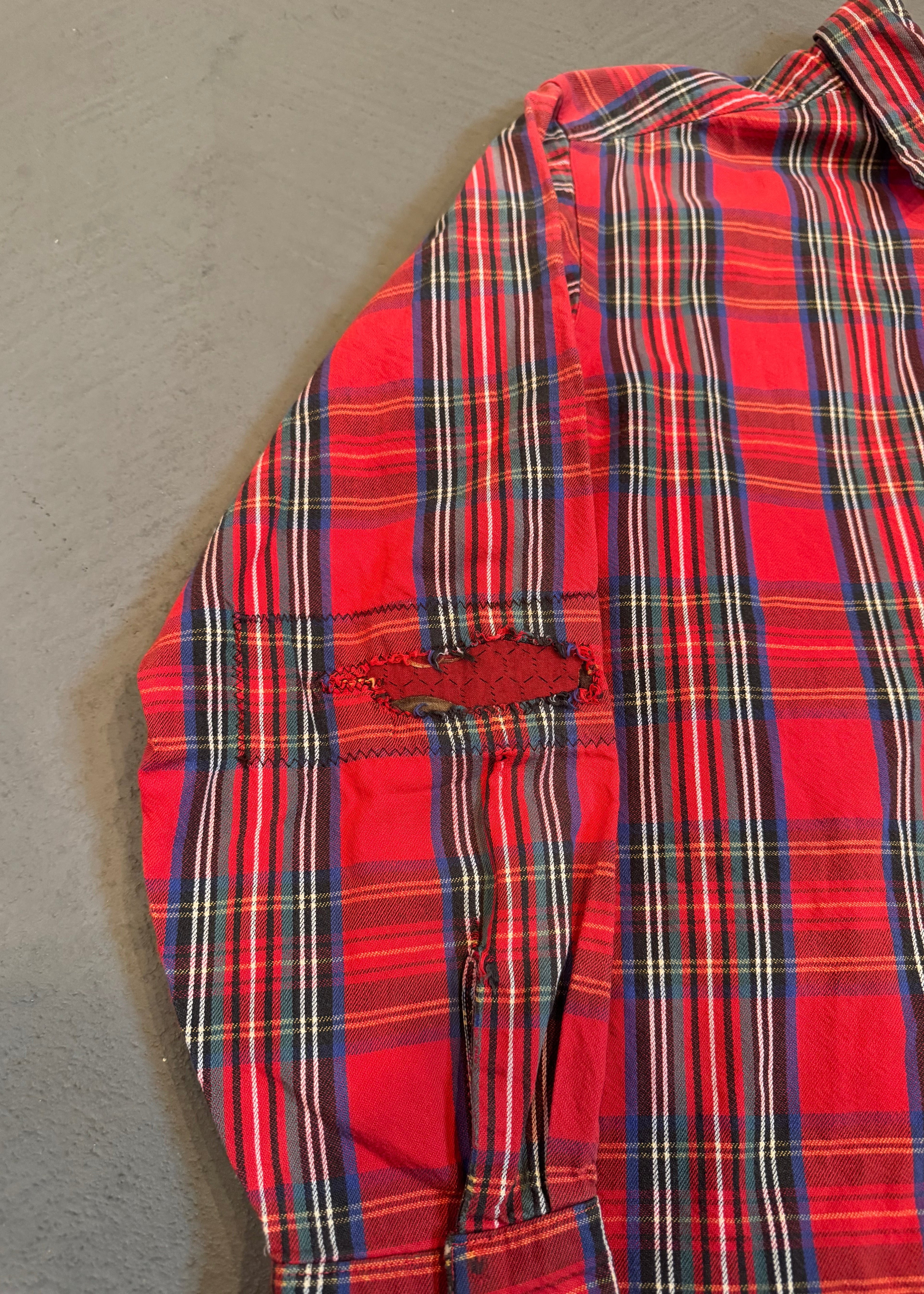 1960s Repaired Woven Cotton Flannel Shirt