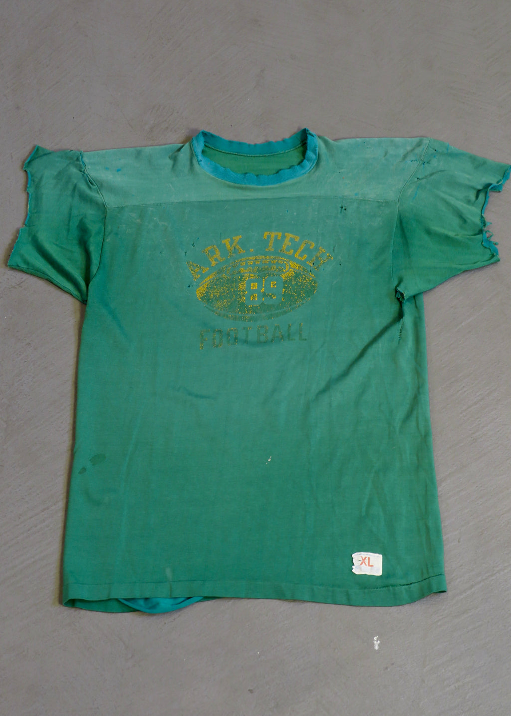 Vintage 1960s Champion Distressed Arkansas Tech Football Durene Jersey