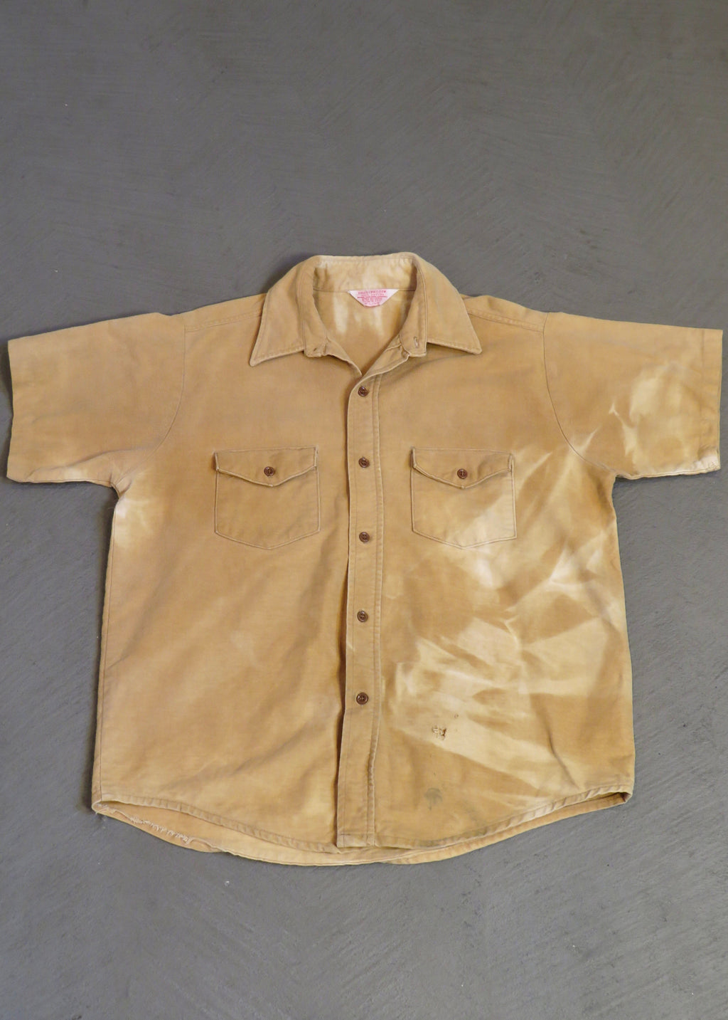 1960s Sun Faded Chamois Short Sleeved Shirt