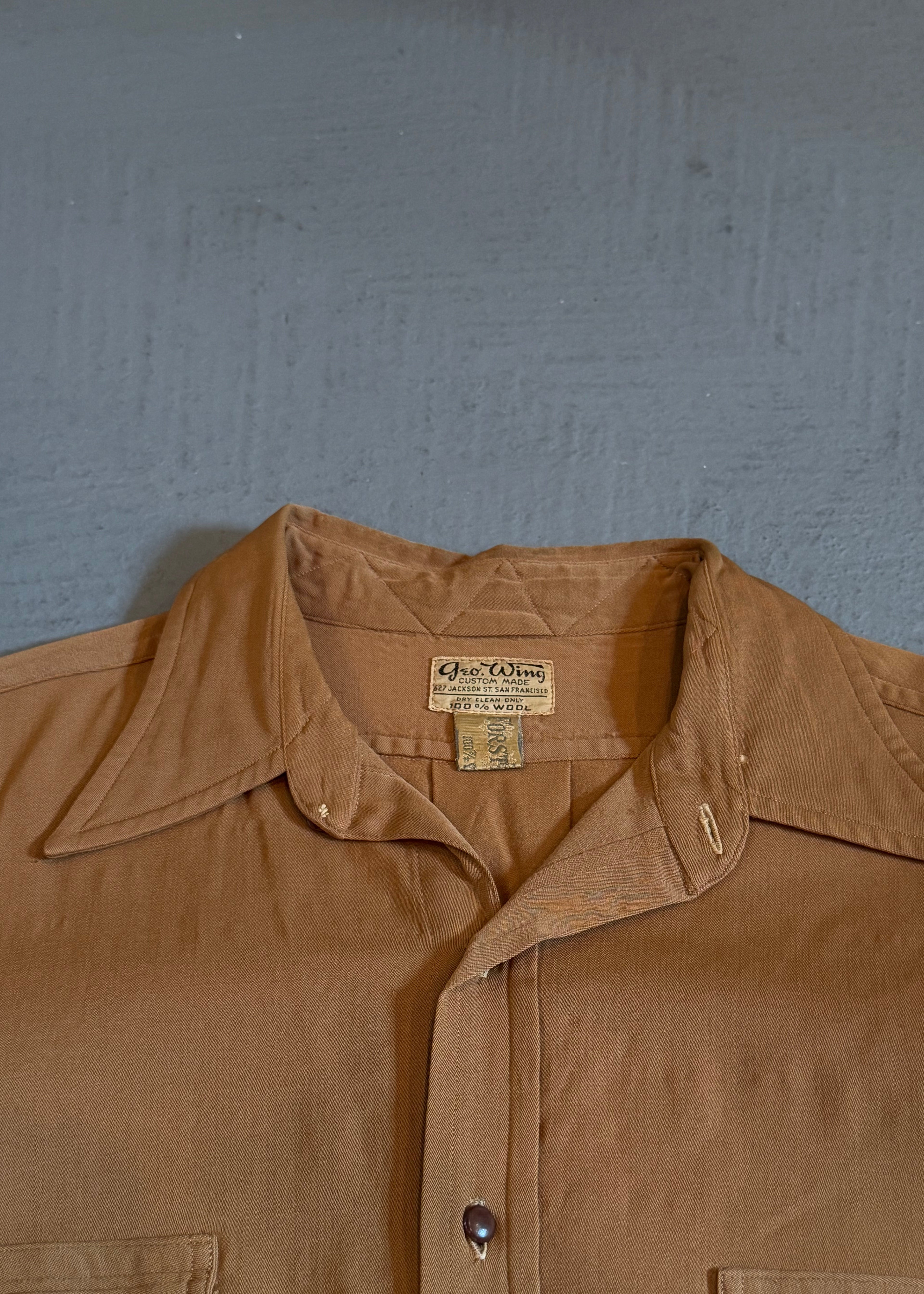 1940s Custom Made Wool Western Shirt