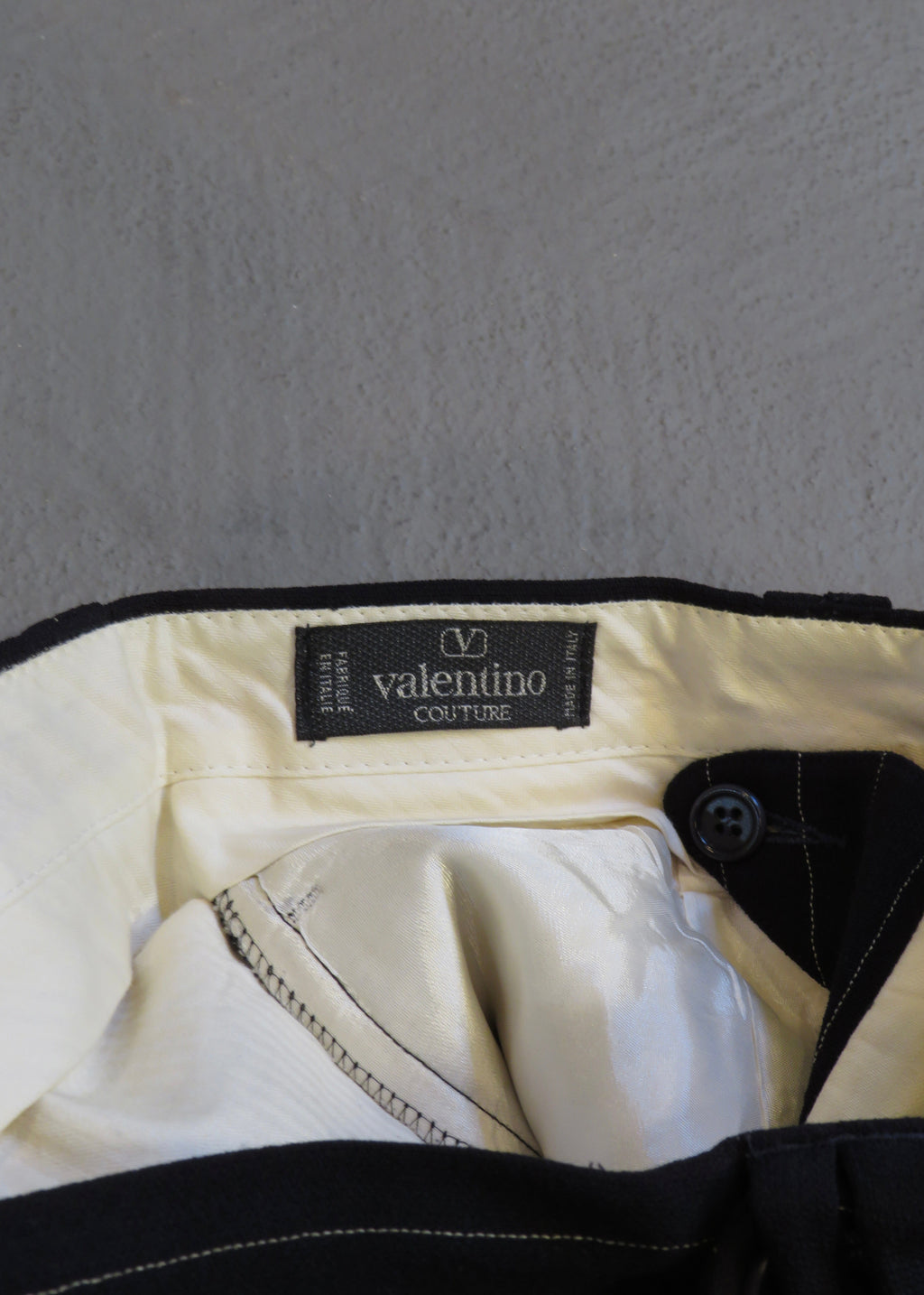 1980s Valentino Deep Navy Pinstripe Trousers