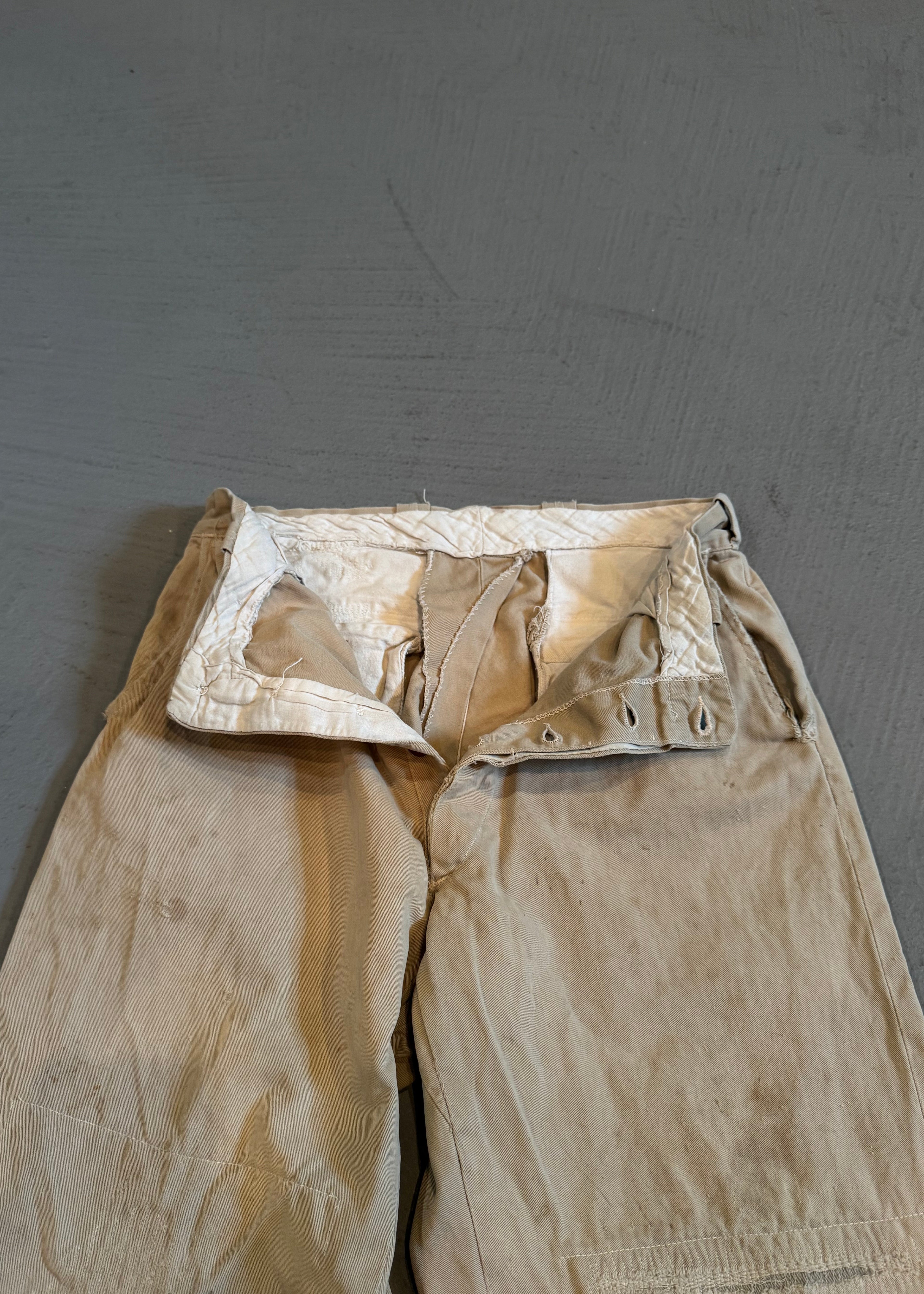 1950s Repaired Khaki Chinos