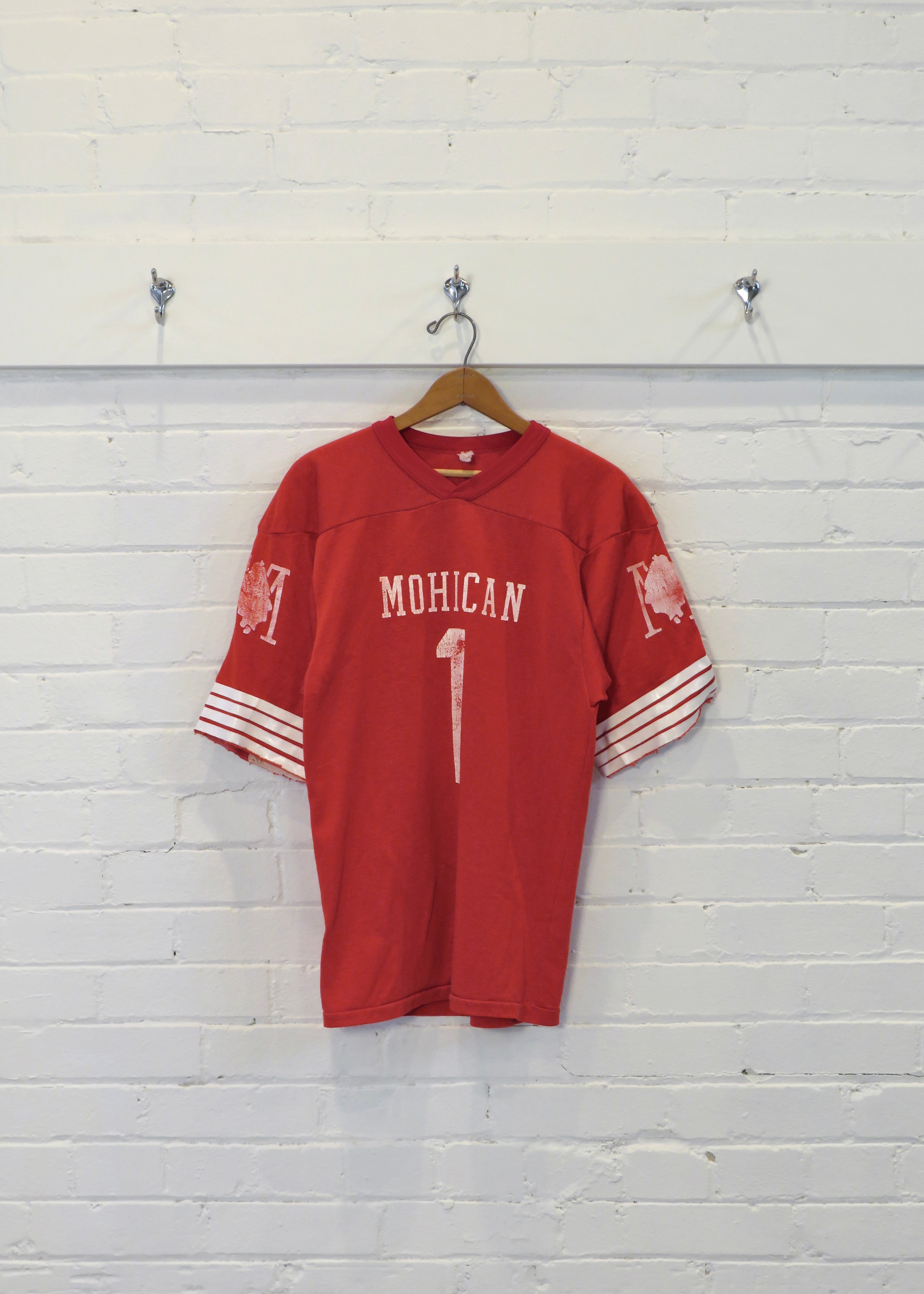 1970s Mohican #1 Nylon Blend Red Football Jersey