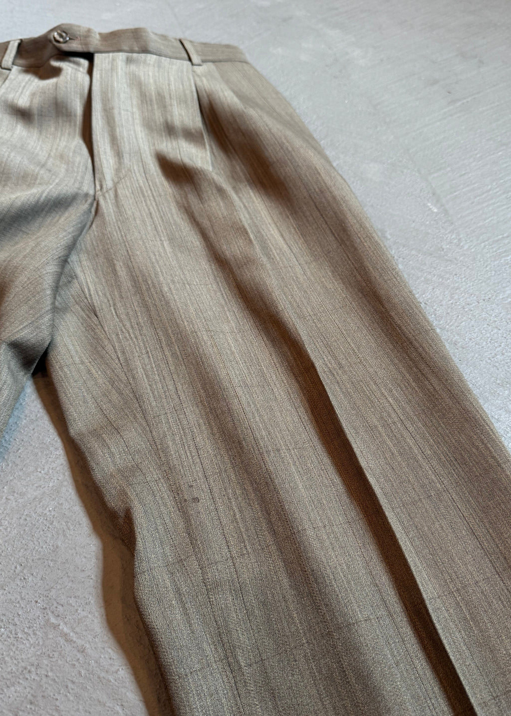 1990s Taupe Windowpane Double Breasted Suit