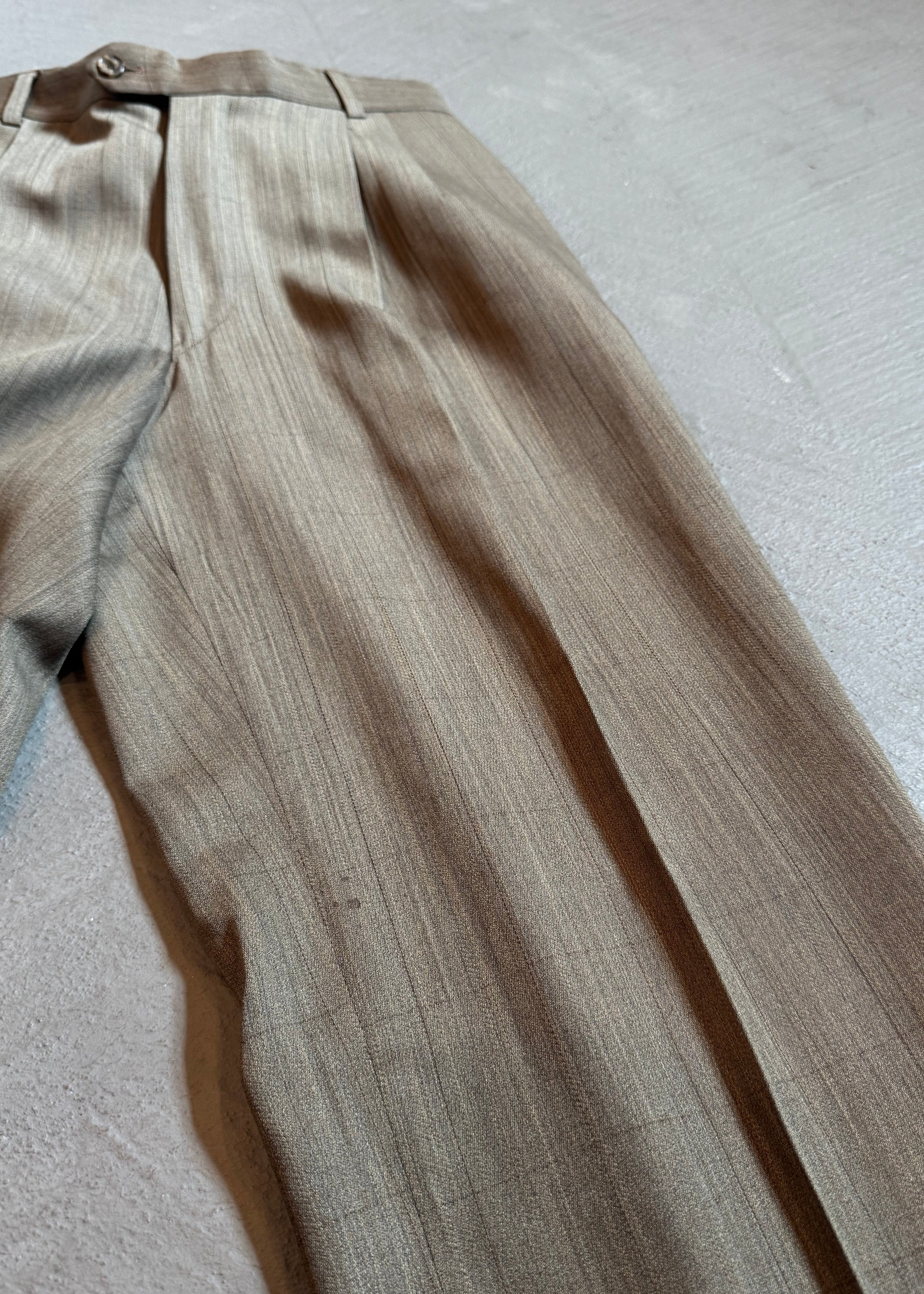 1990s Taupe Windowpane Double Breasted Suit