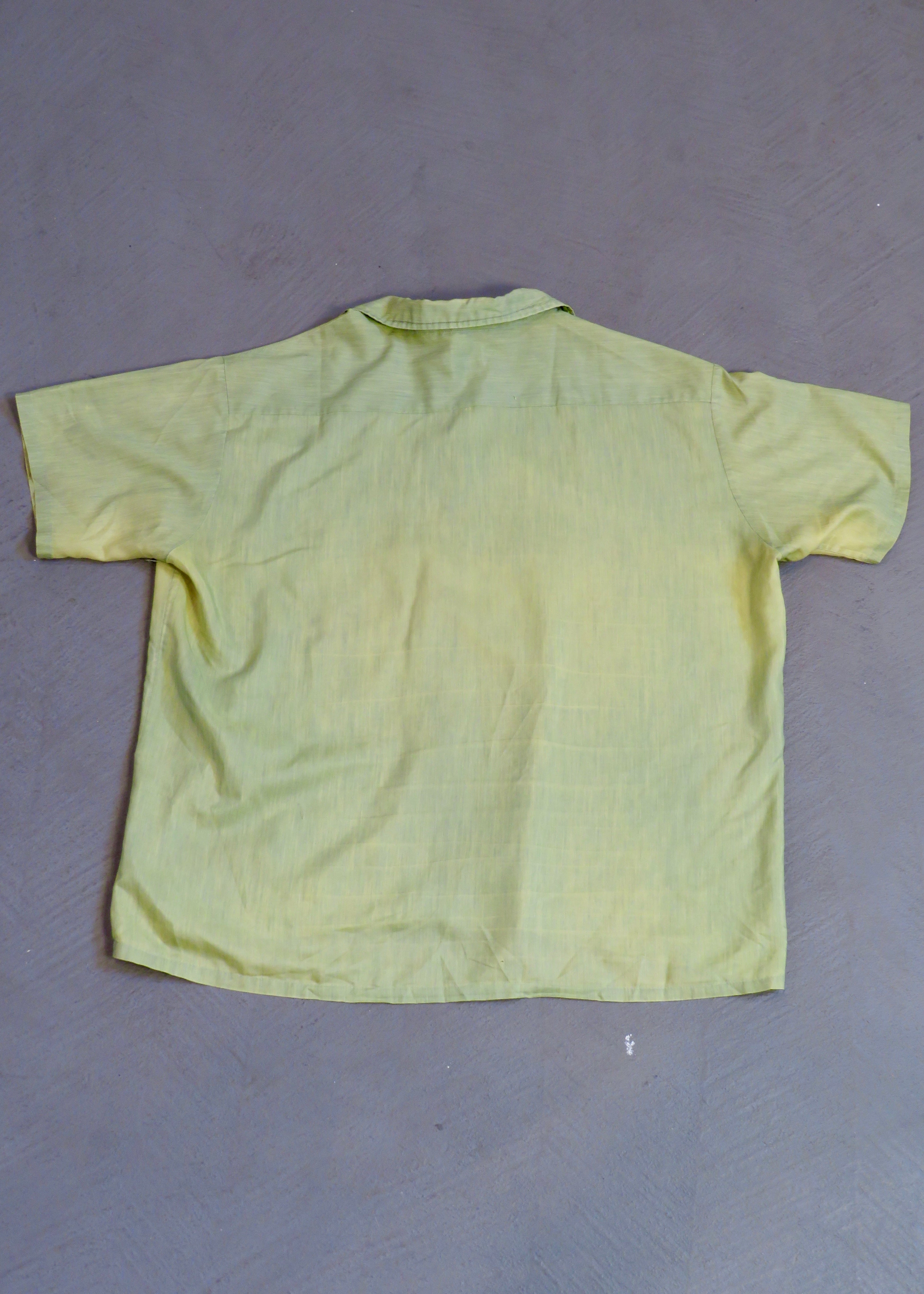 1960s Pea Green Camp Collar Shirt