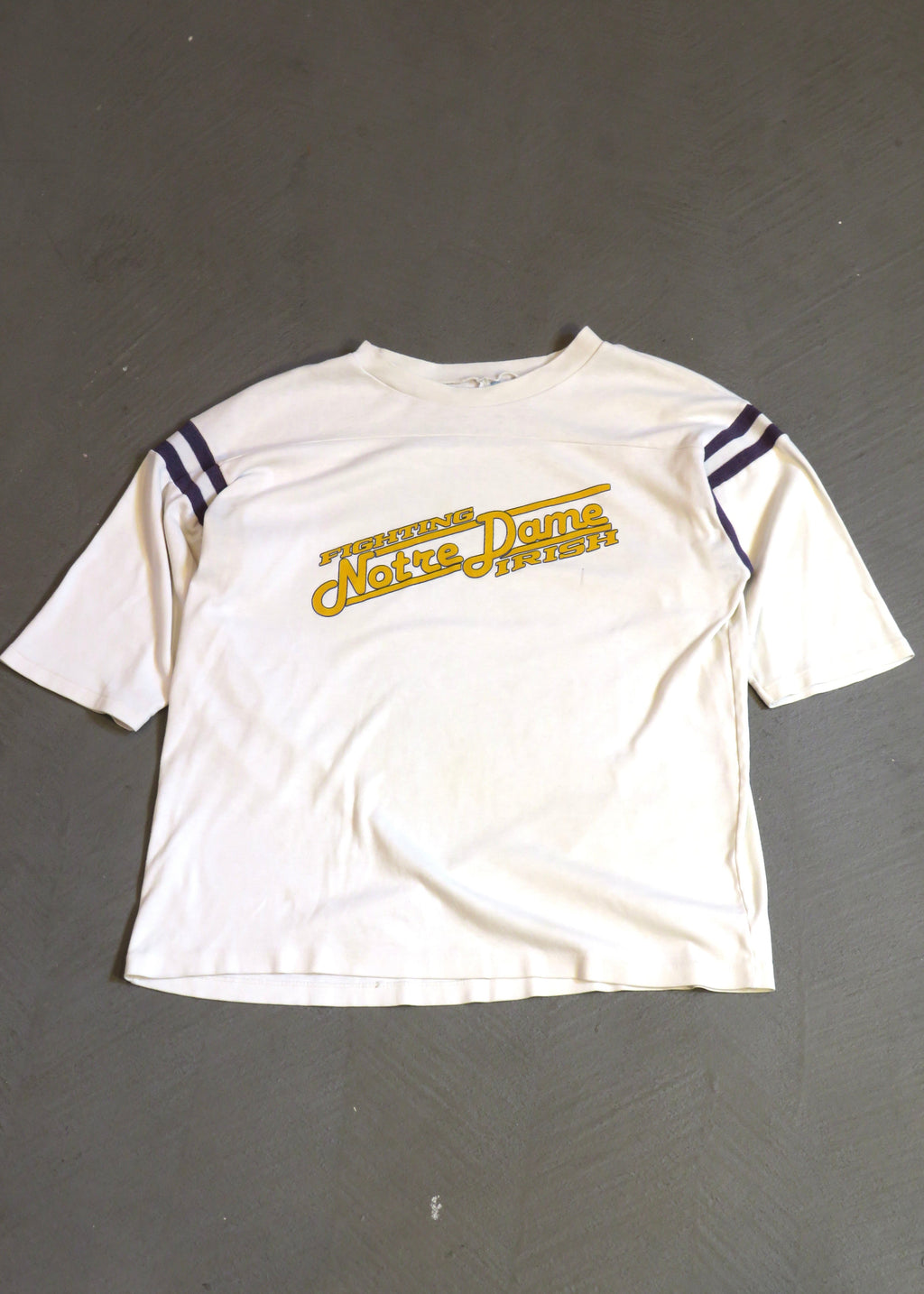 1980s Notre Dame Fighting Irish Cropped Jersey T-Shirt